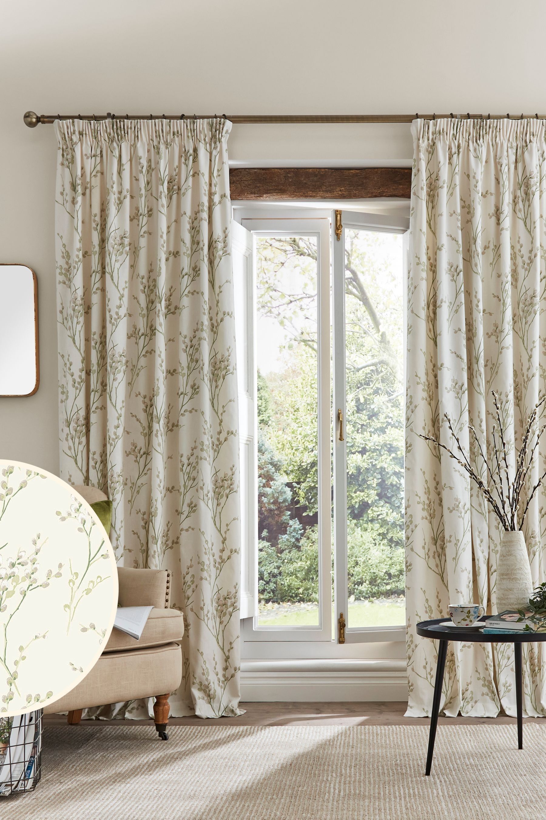 Buy Laura Ashley Pussy Willow Pencil Pleat Curtains from the Next UK