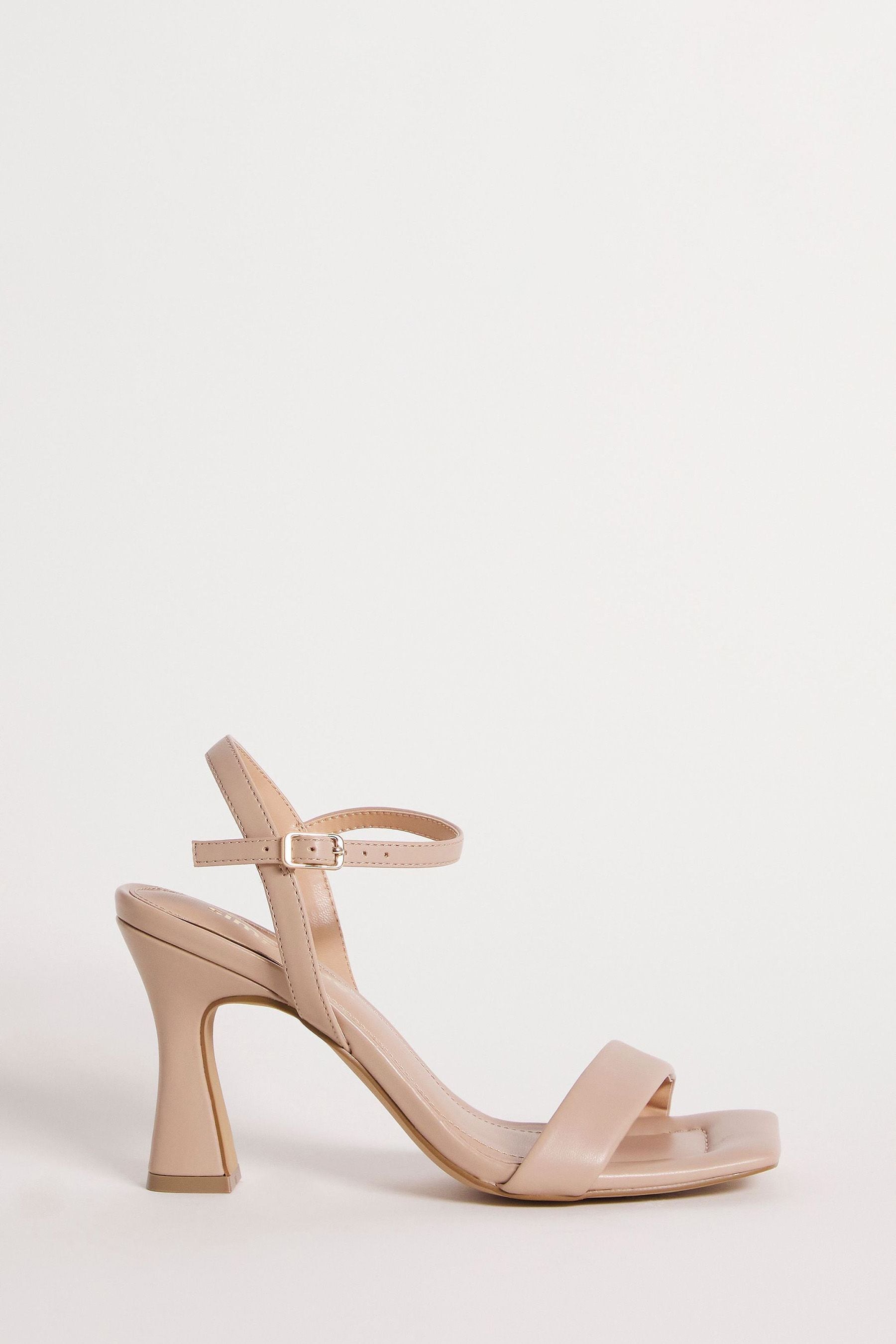 Buy Simply Be Nude Flared Heel Wide Fit Sandals from Next Ireland