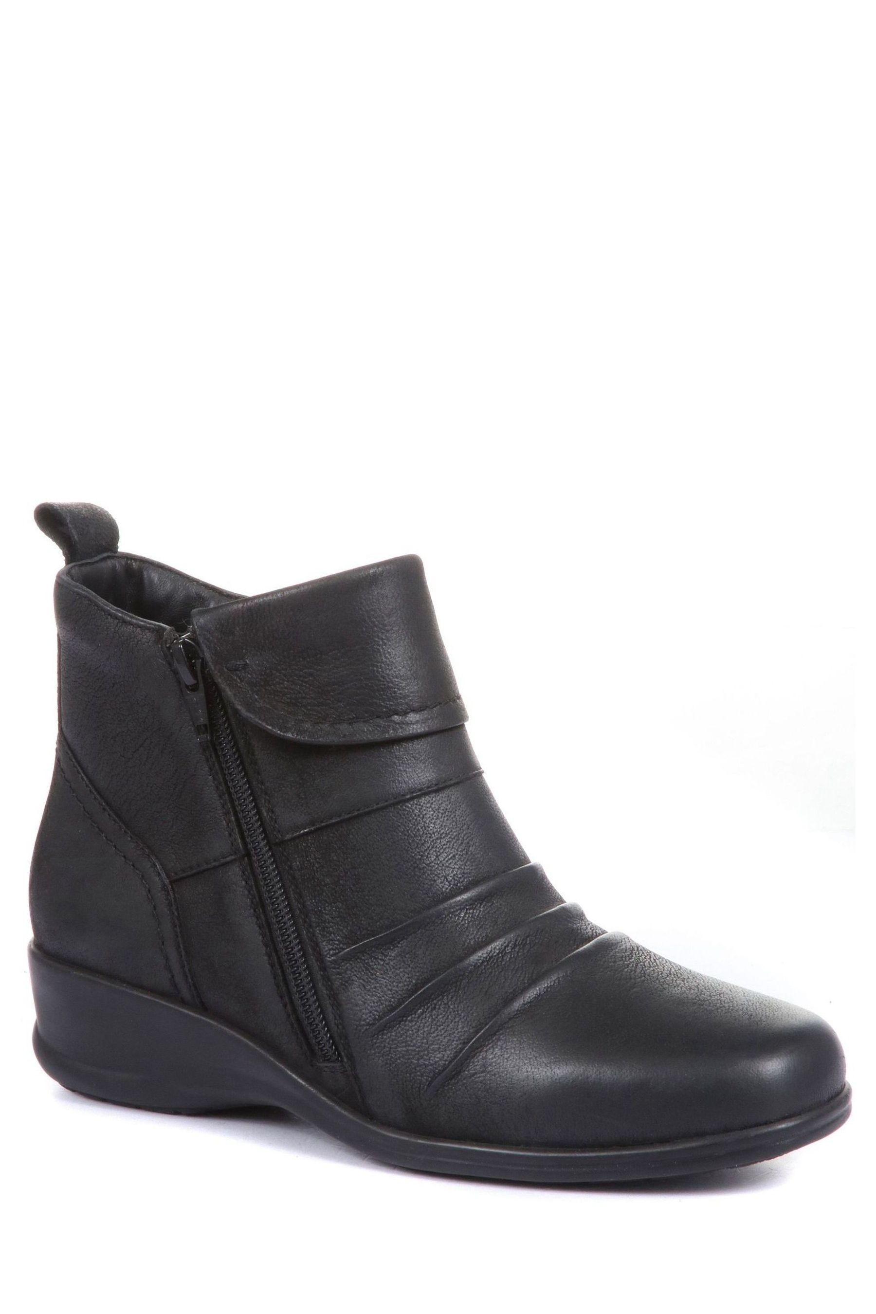 pavers black patent ankle boots