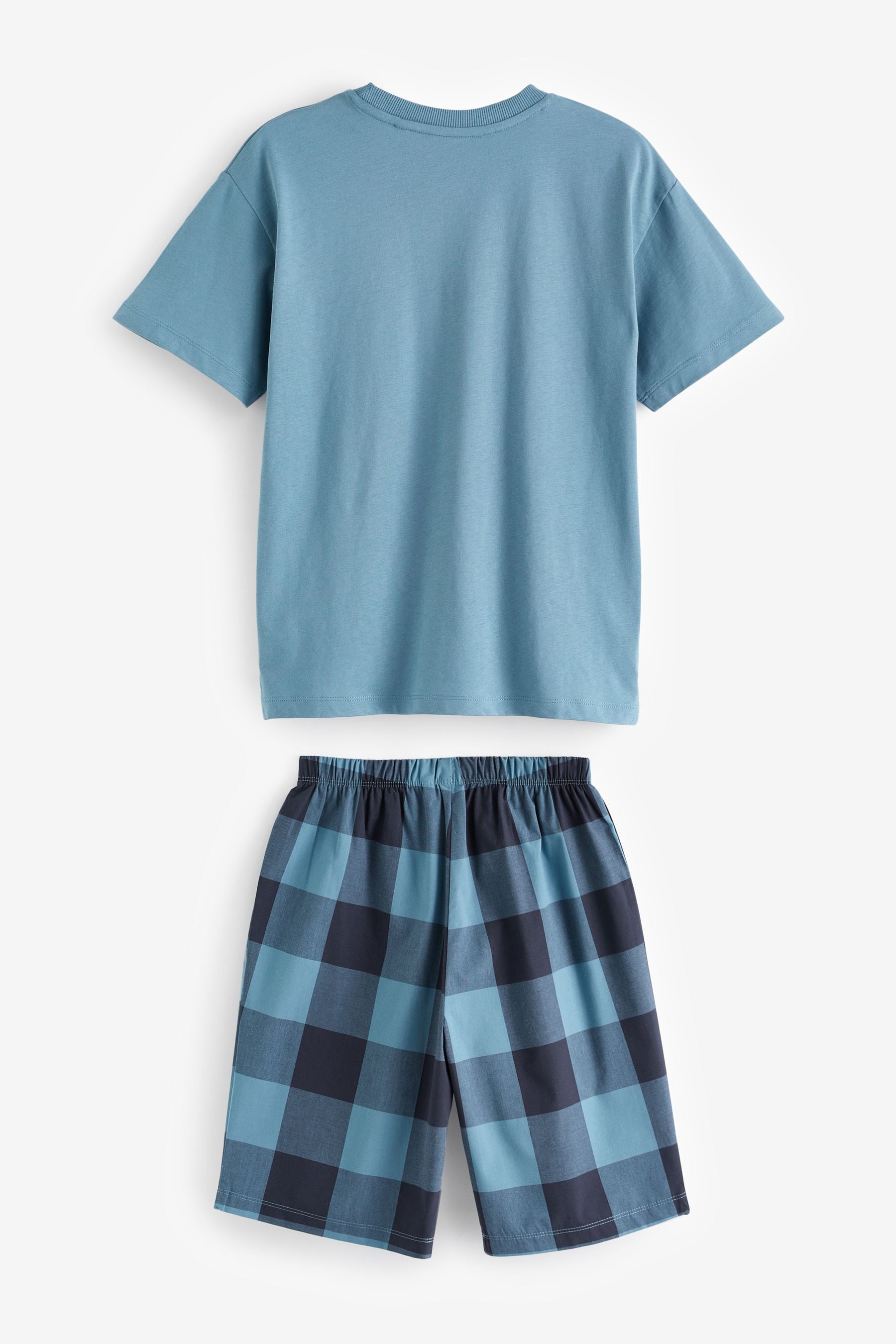 Buy Khaki/Lilac Woven Check Short Pyjamas 3 Pack (3-16yrs) from the ...