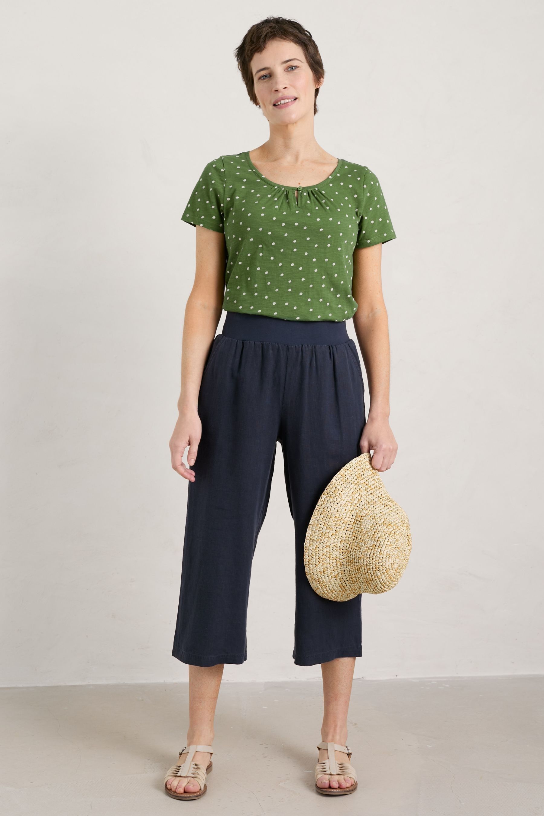 Buy Seasalt Cornwall Lunar Light Linen Crop Trousers from the Next UK