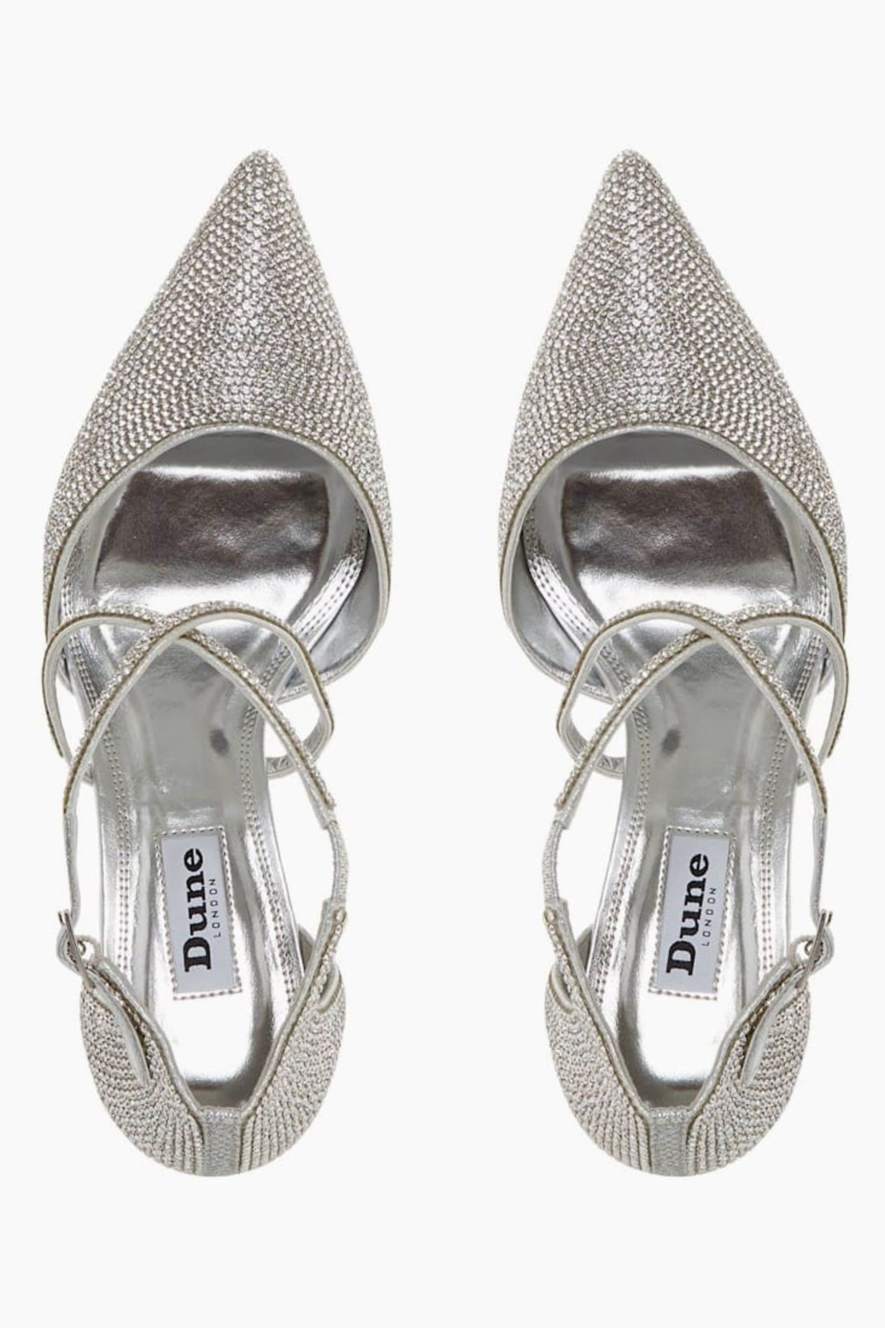 silver shoes kitten heel