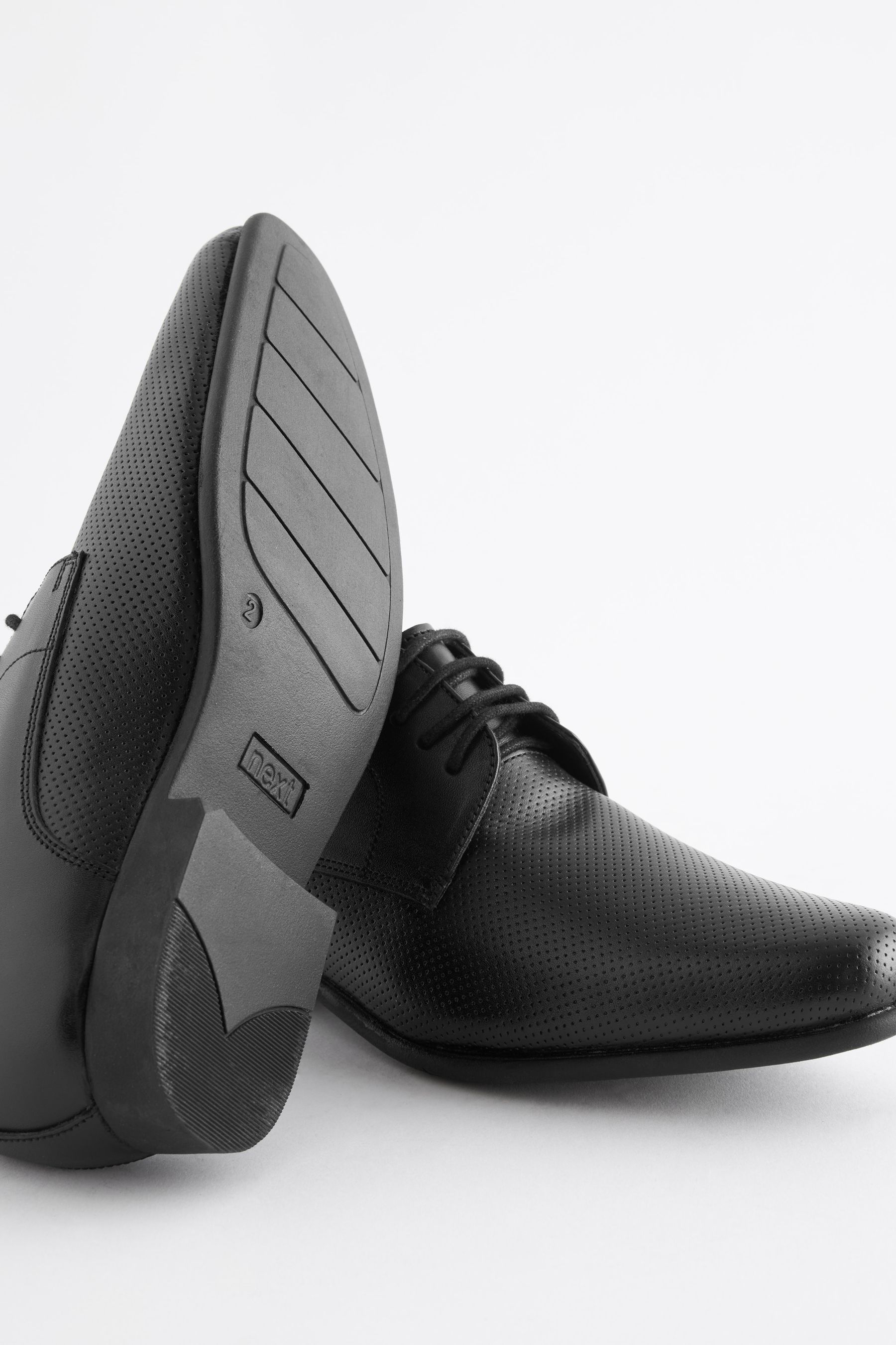 furnace black chunky leather lace up shoes