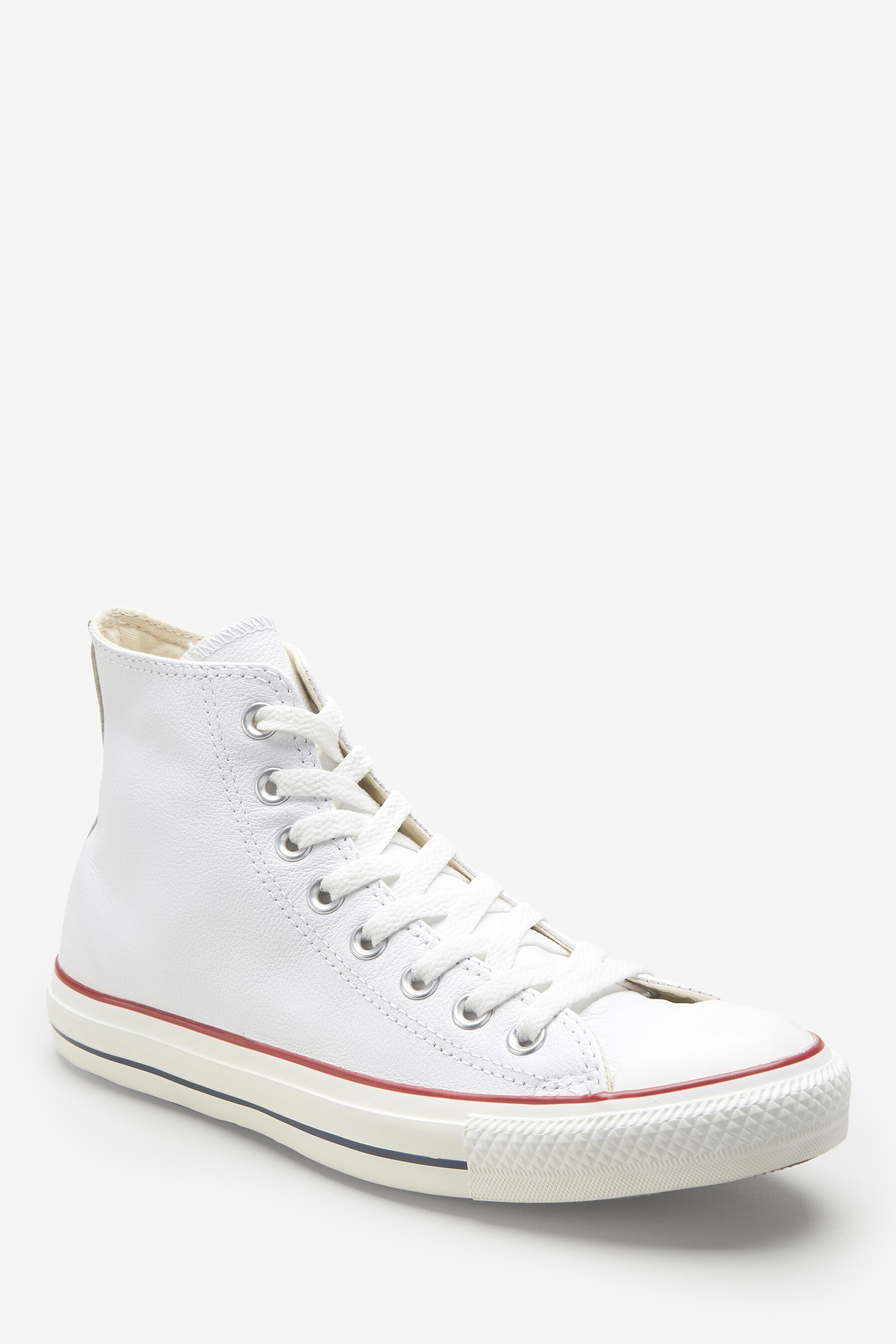 converse white leather trainers size 4