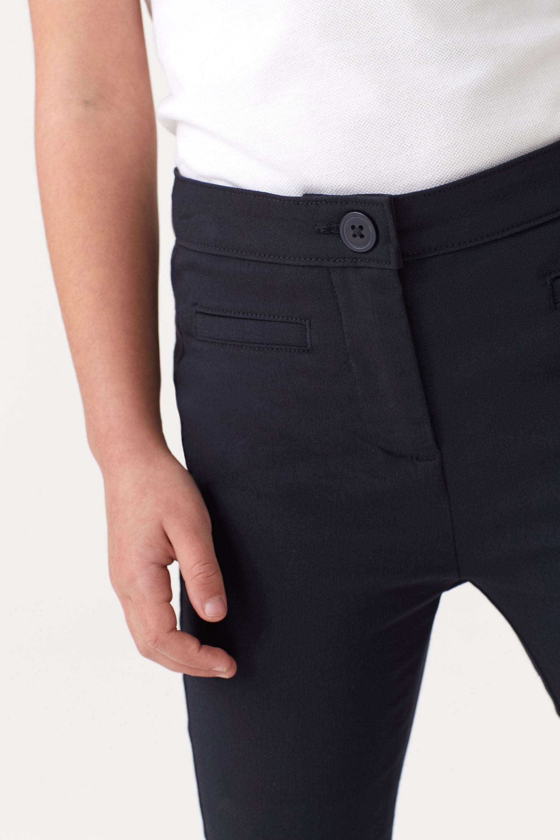Buy Navy Blue School Skinny Stretch Trousers (3-16yrs) from the Next UK ...