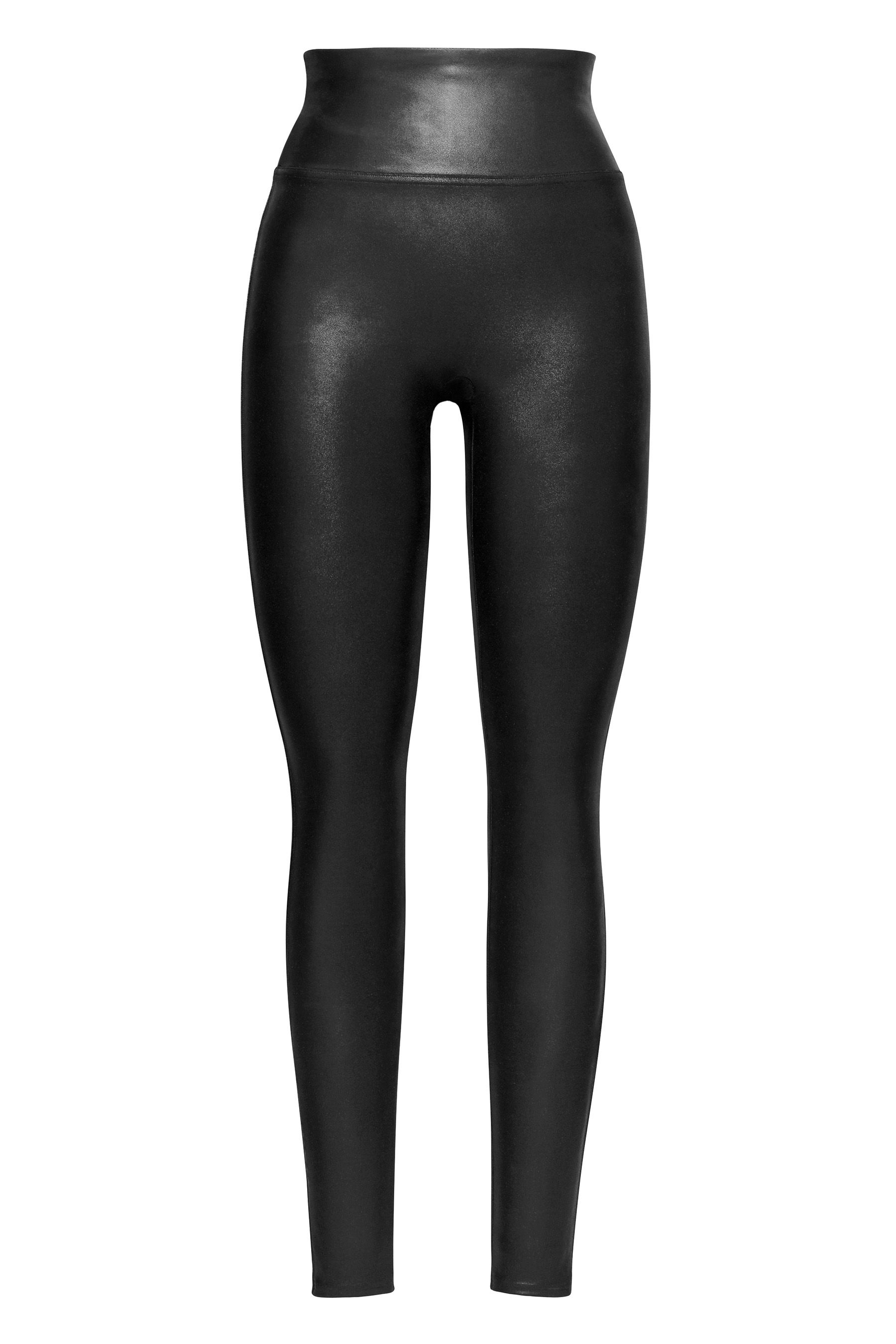 Buy SPANX® Medium Control Black Faux Leather Shaping Leggings from the