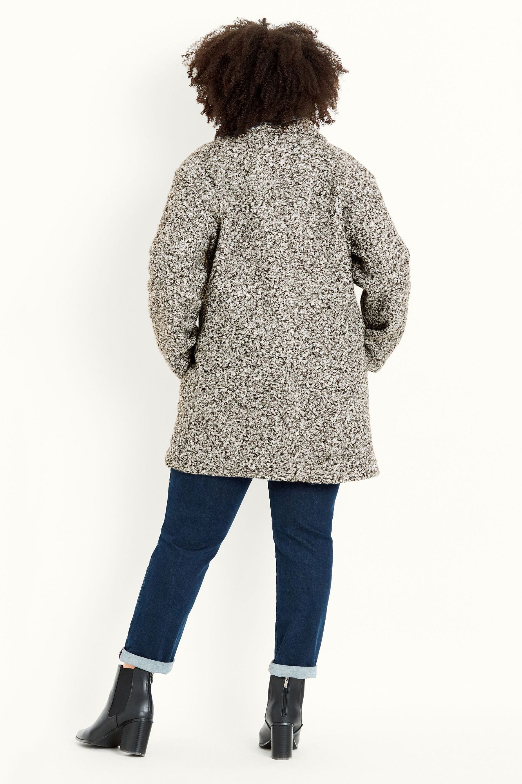 Buy Evans Grey Teddy Button Coat from Next Ireland