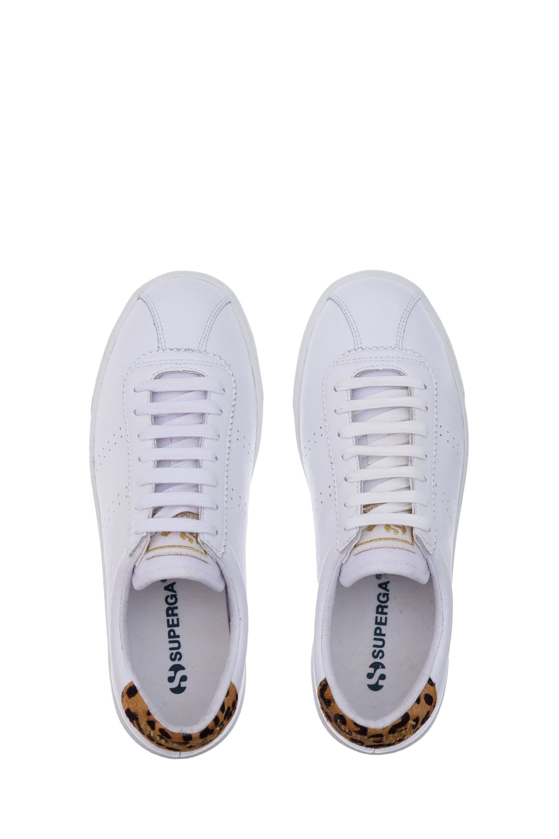 Buy Superga Womens White 2843 Leopard Leather Sports Trainers from Next ...