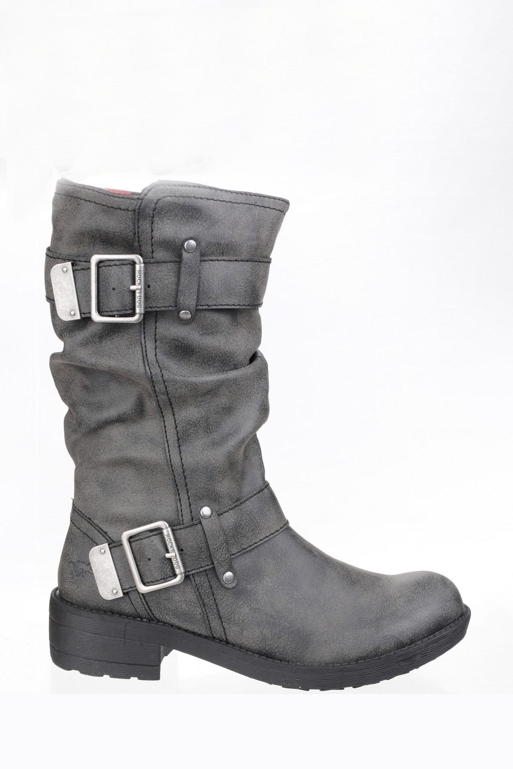 rocket dog black biker boots