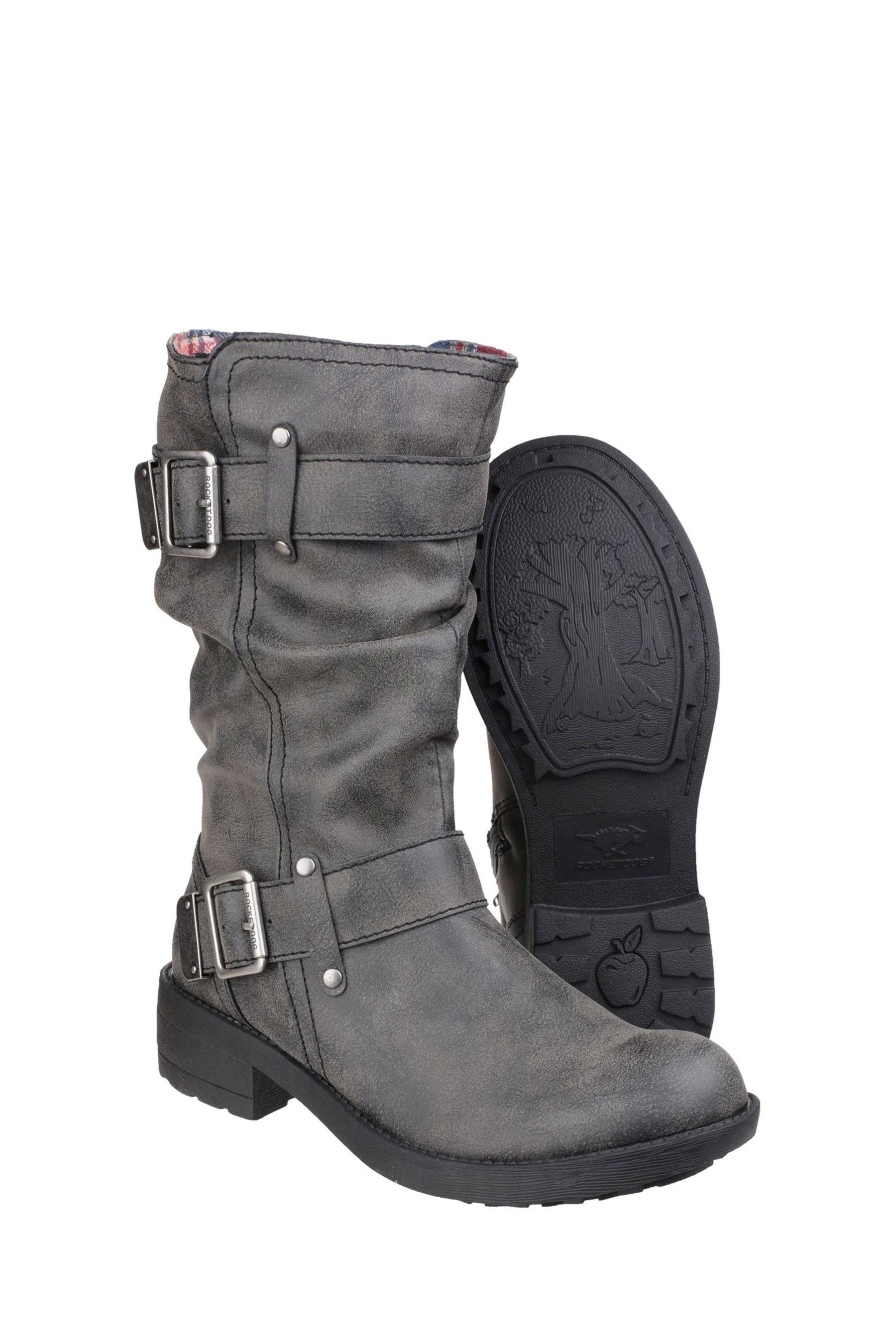 rocket dog black biker boots
