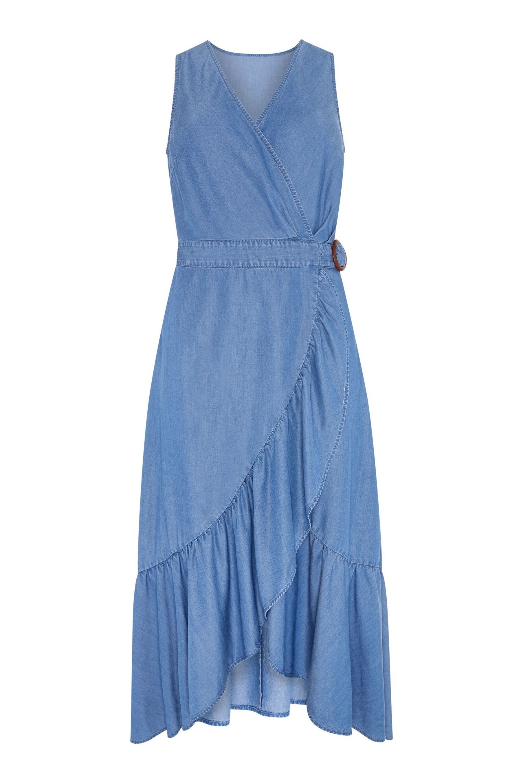 Buy F&F Blue Denim T Midi Ruffle Dress from the Next UK online shop