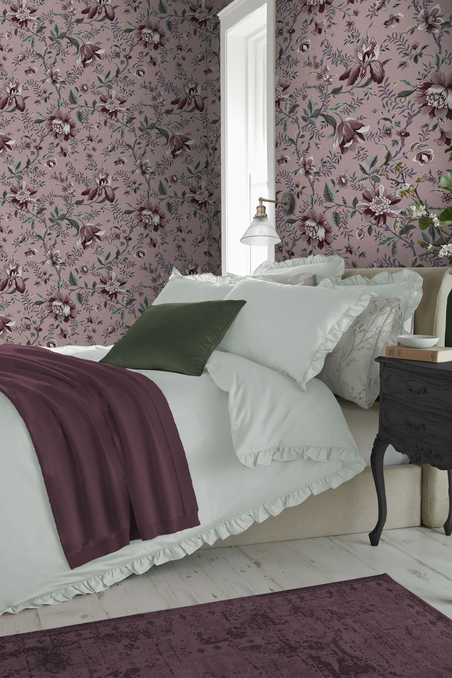 Buy Laura Ashley Pale Blackberry Purple Edita's Garden Wallpaper from the Next UK online shop