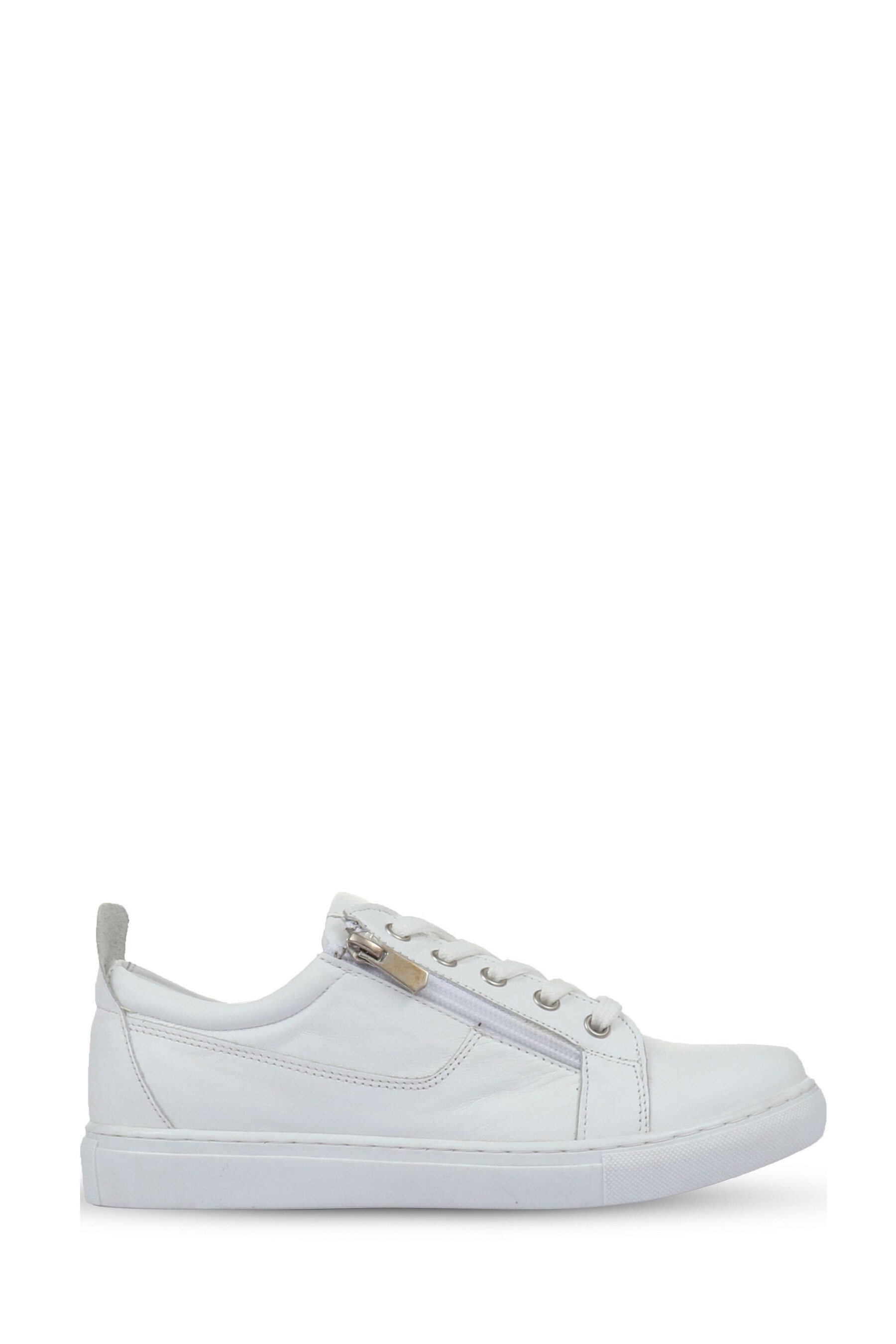 Buy Jones Bootmaker White Mila Lace-Up Leather Trainers from the Next ...