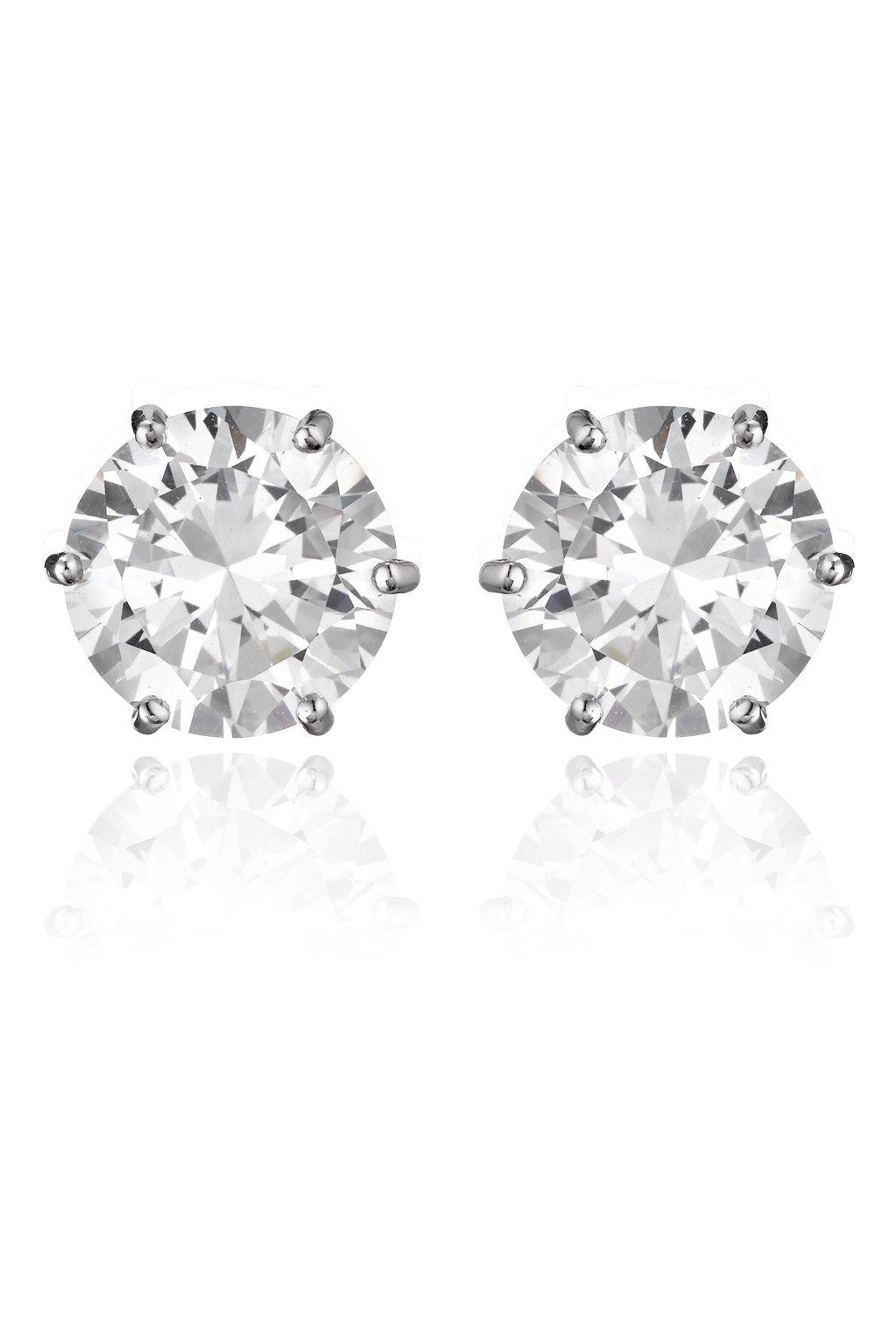 Buy Beaverbrooks 9ct White Gold Cubic Zirconia Stud Earrings from the