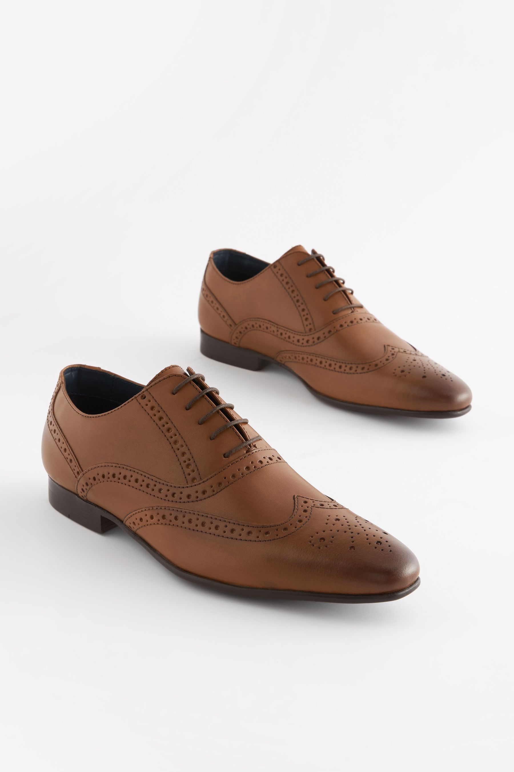 Buy Tan Brown Regular Fit Leather Oxford Brogue Shoes from the Next UK ...