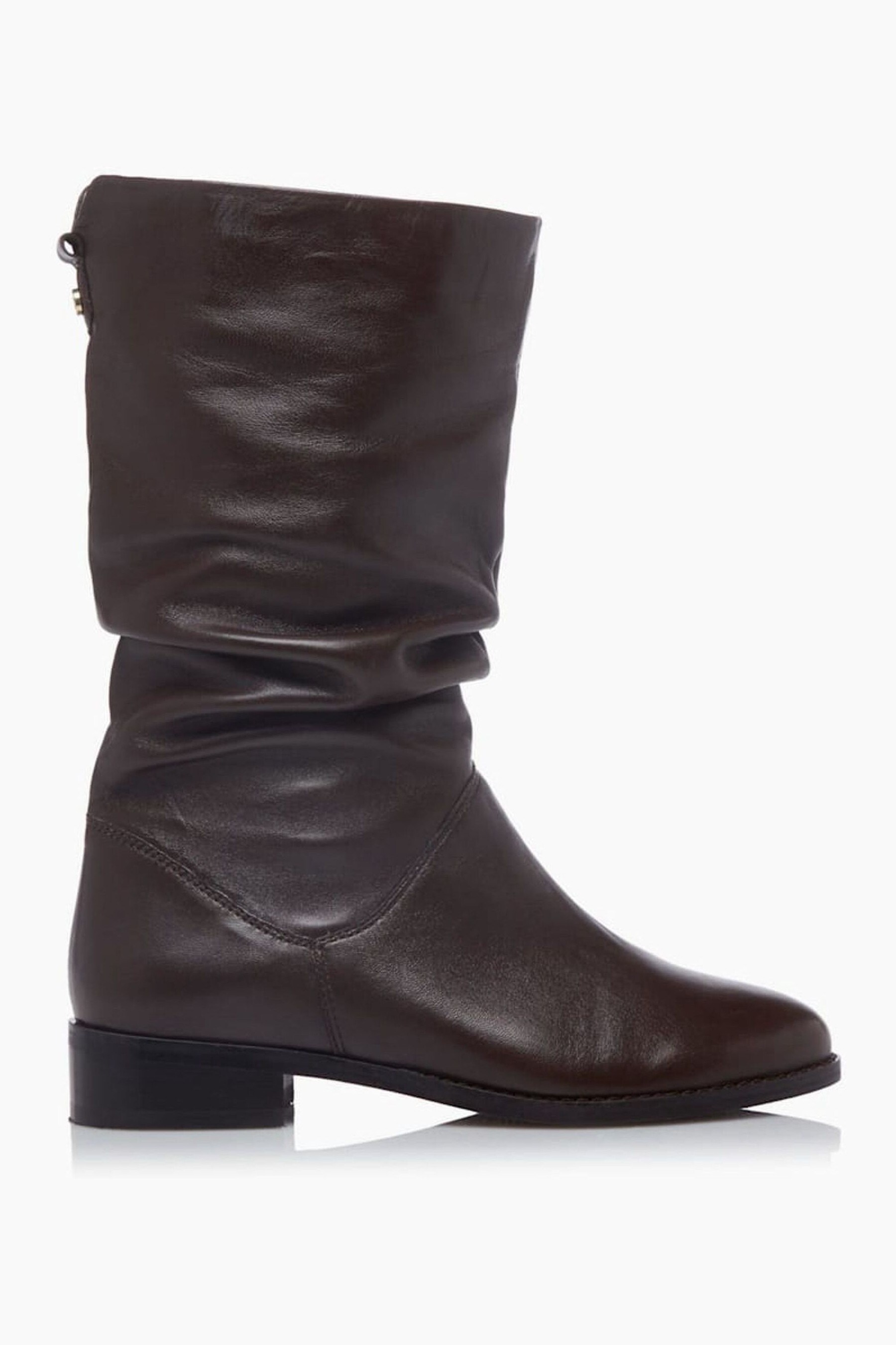 dune ladies ryling ruched calf boots