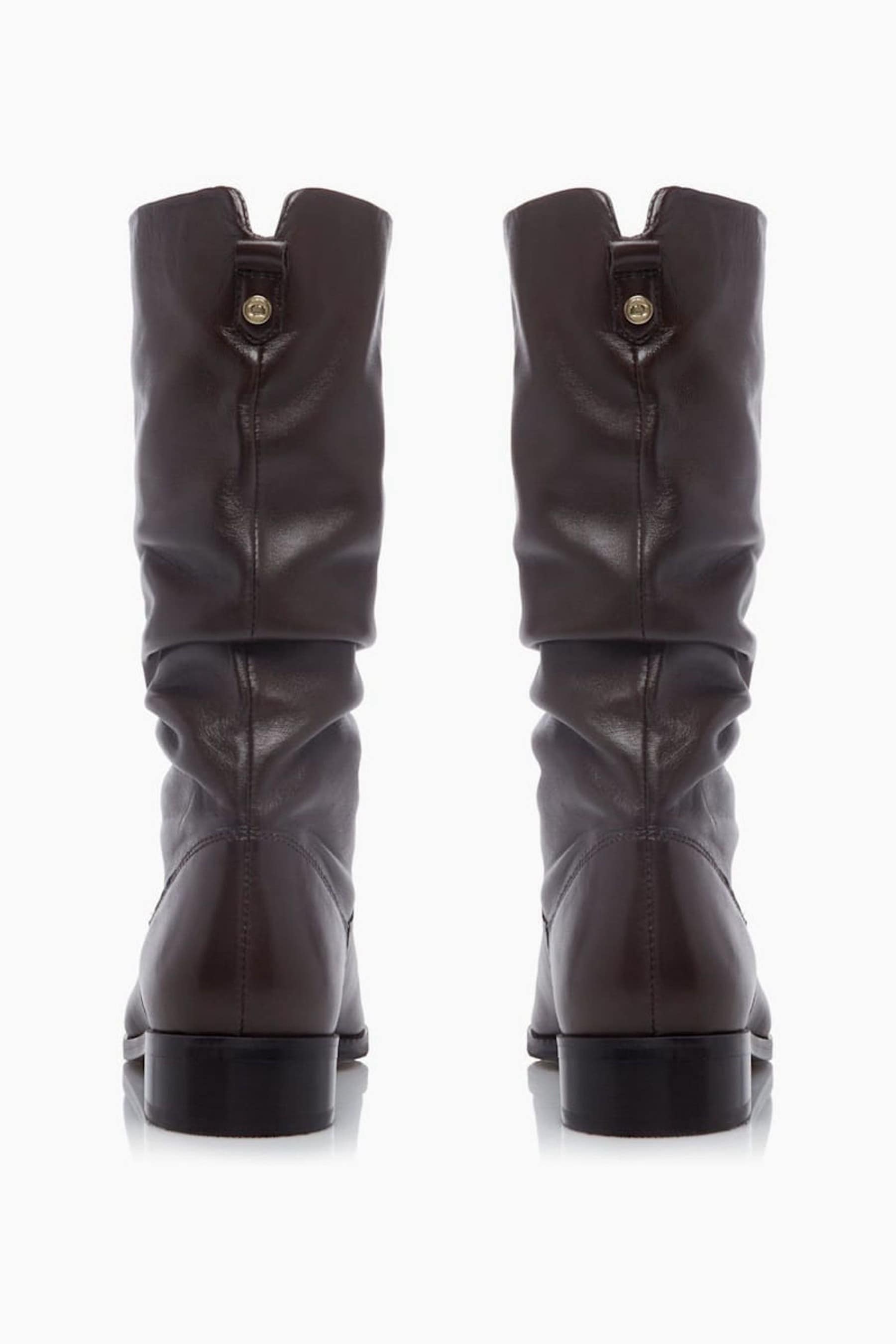 dune ladies ryling ruched calf boots