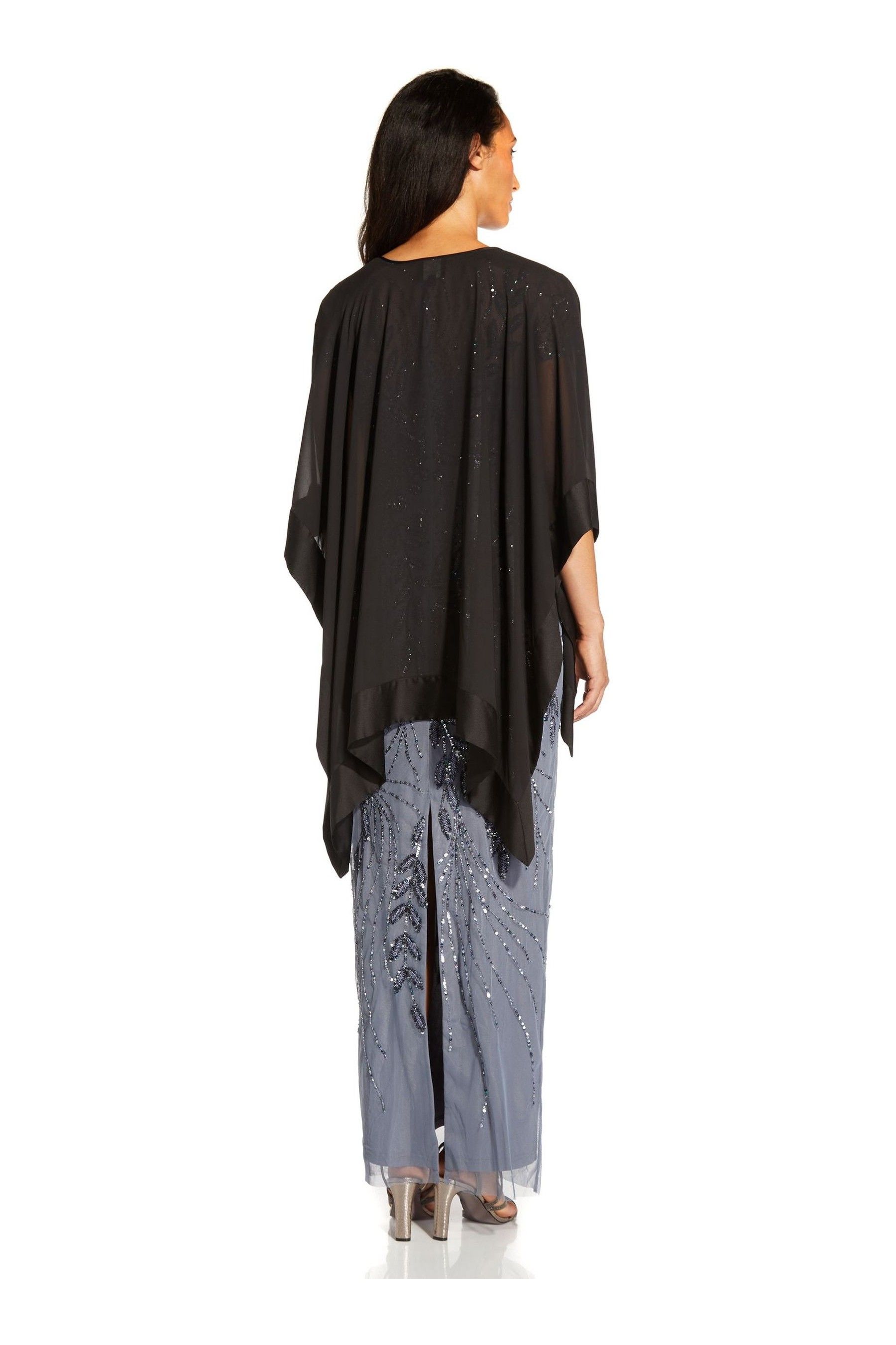 black chiffon cape
