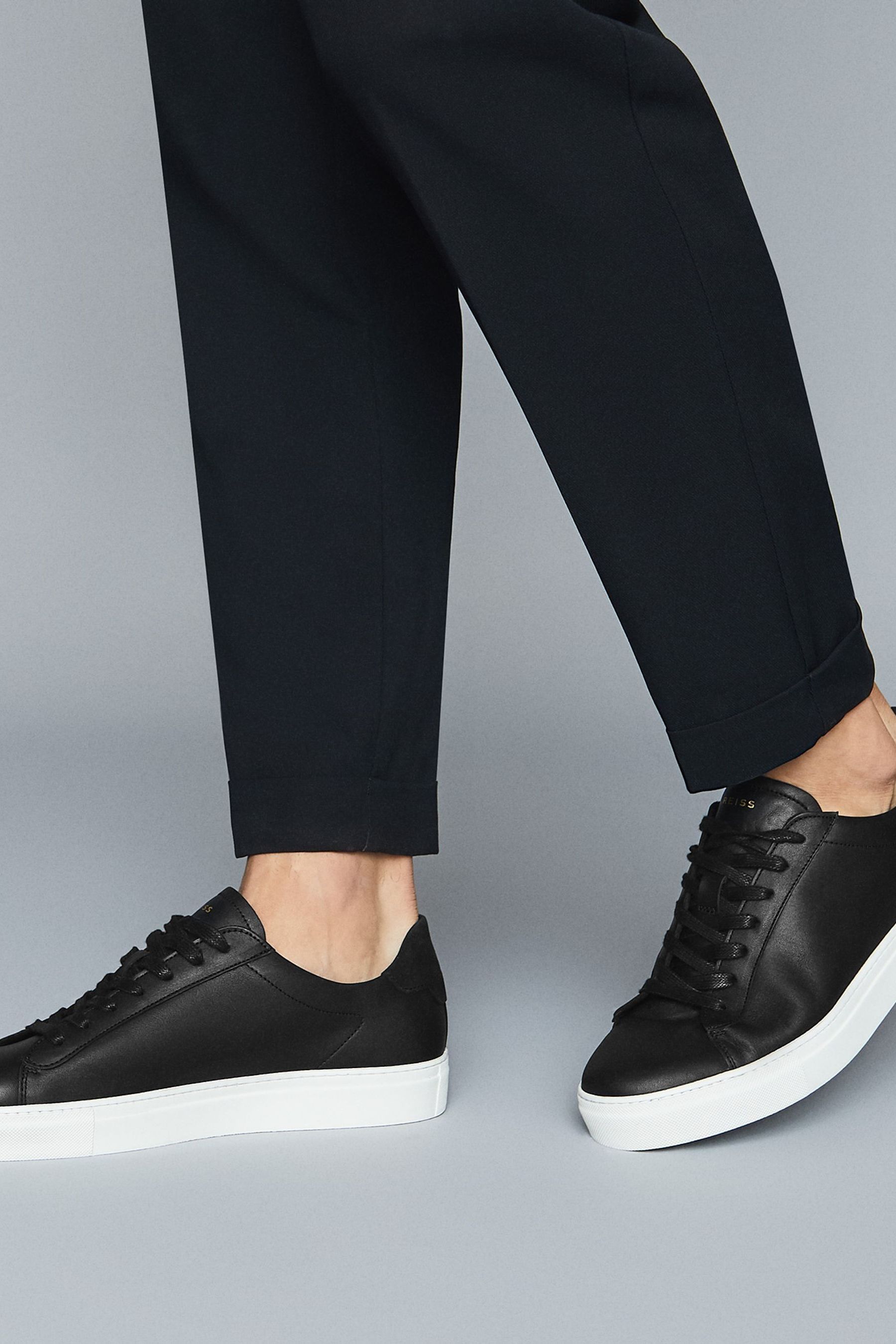 reiss leather trainers