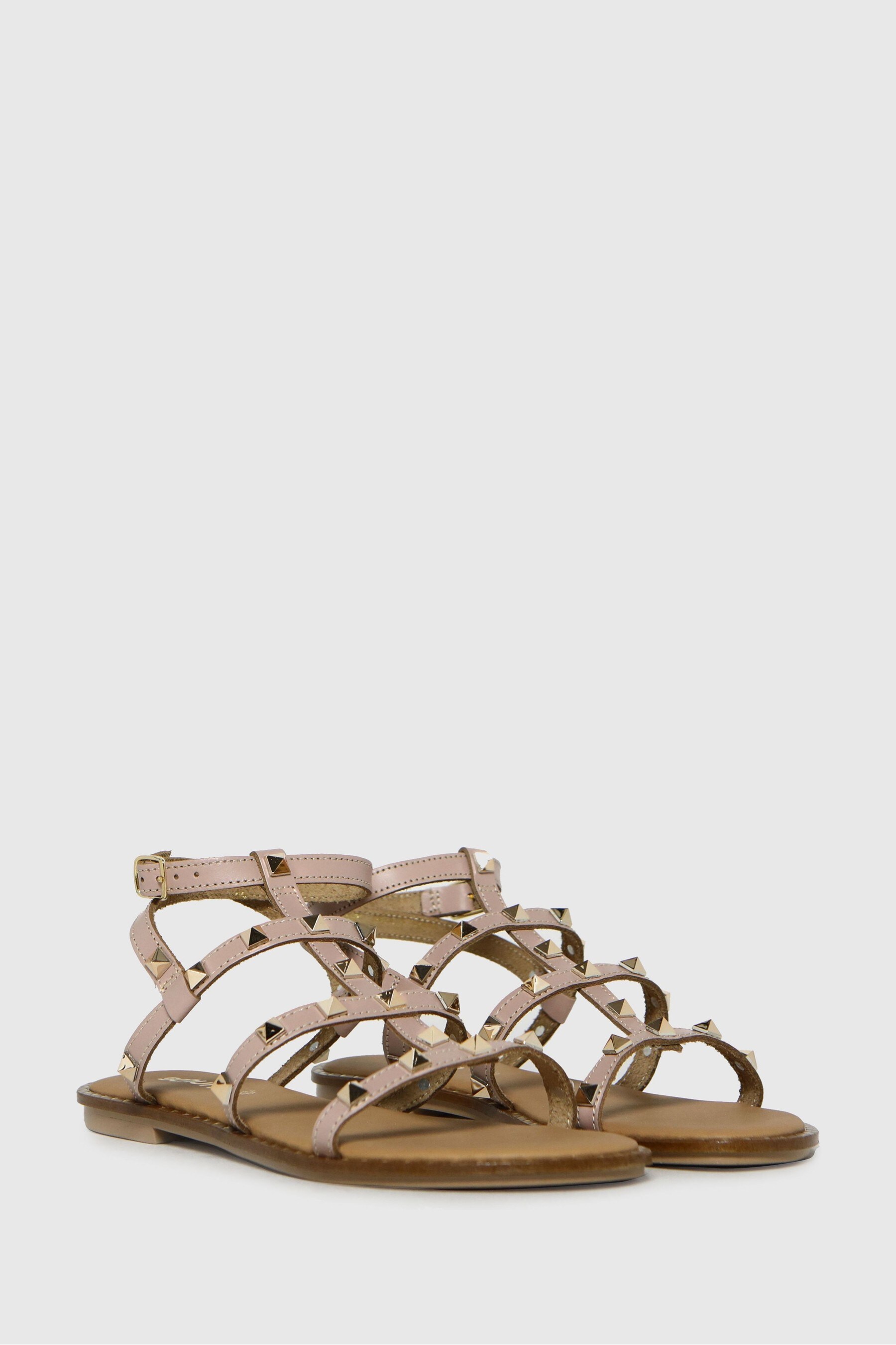 tan studded gladiator sandals