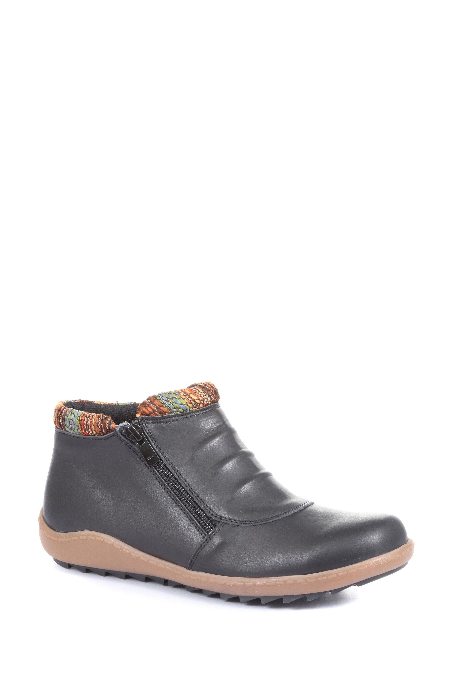wide fit leather boots ladies