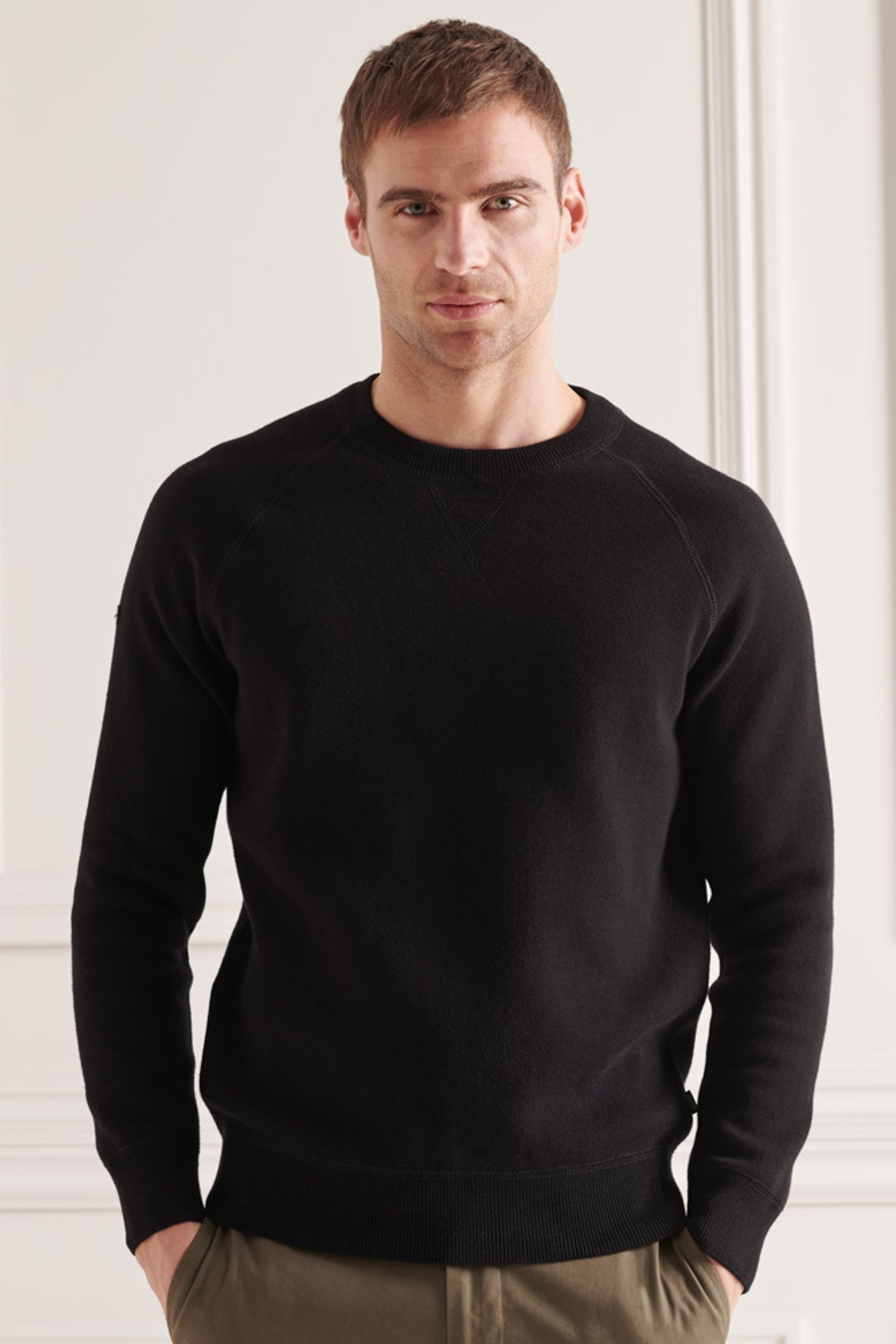 Buy Superdry Black Essential Organic Cotton Crew Jumper from the Next UK online shop