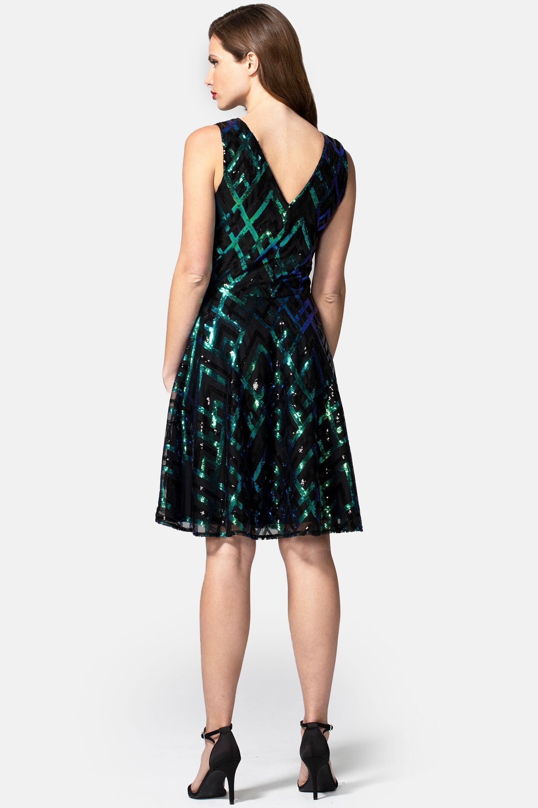 sequin v neck