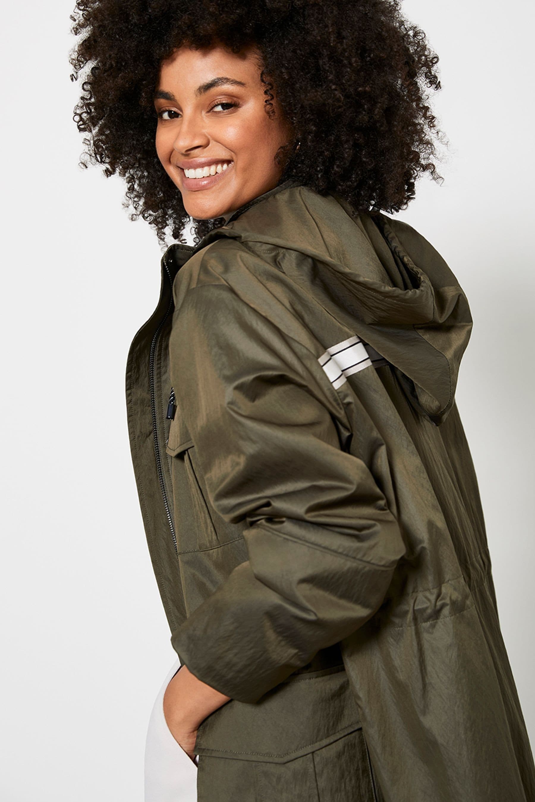 Mint velvet khaki parka top