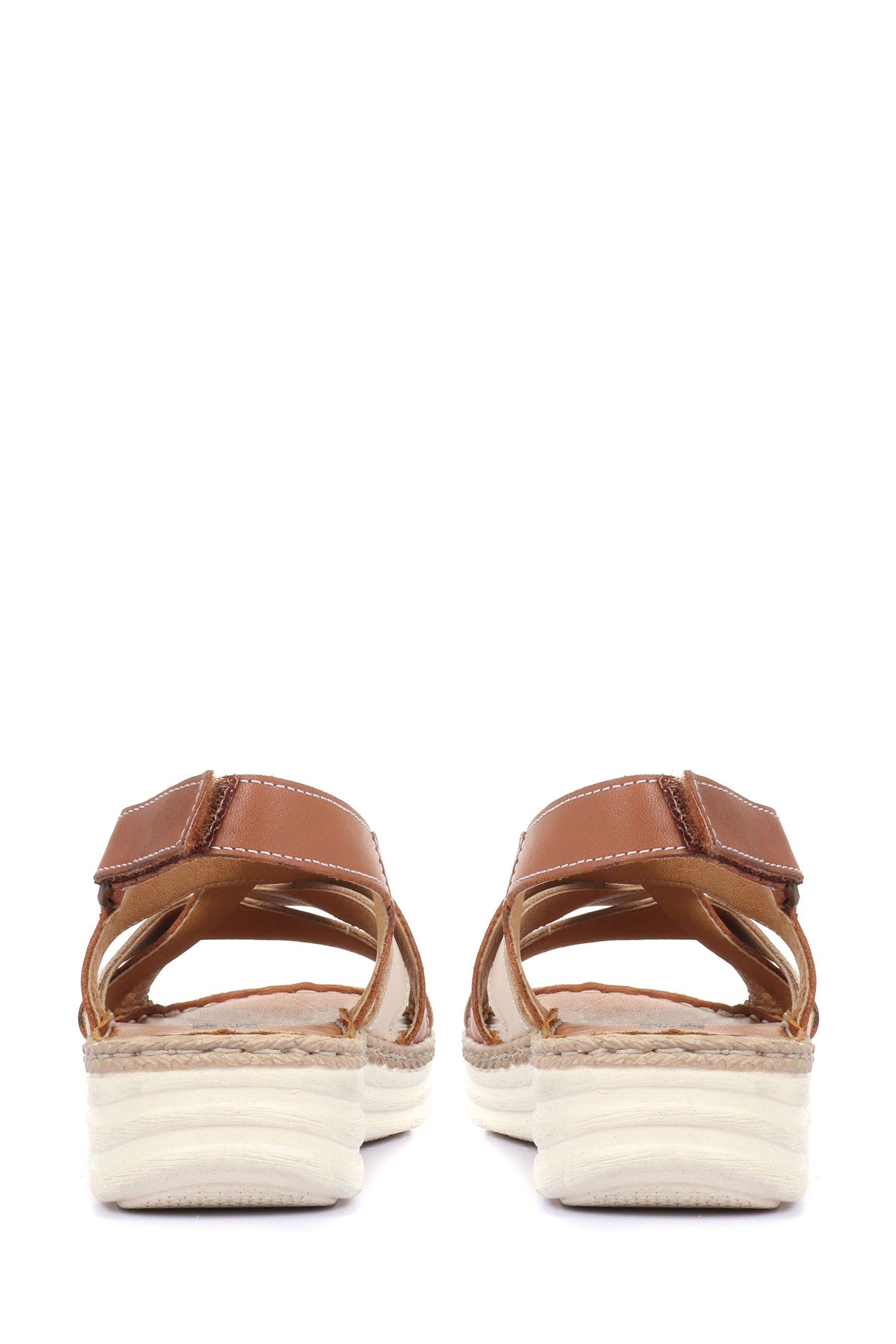 brown wide fit flat sandals