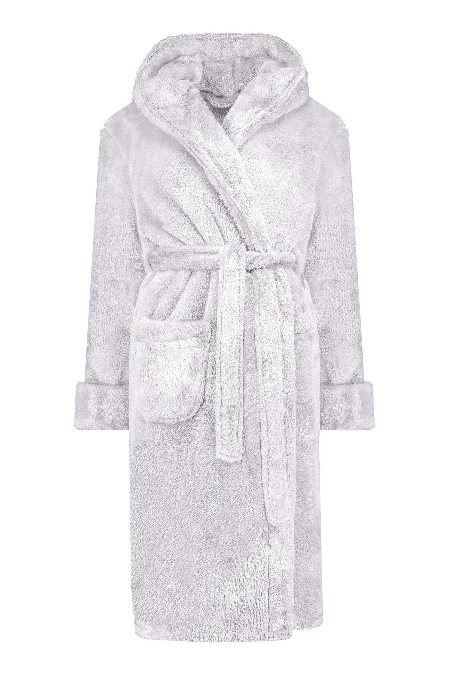 f and f grey silky robe