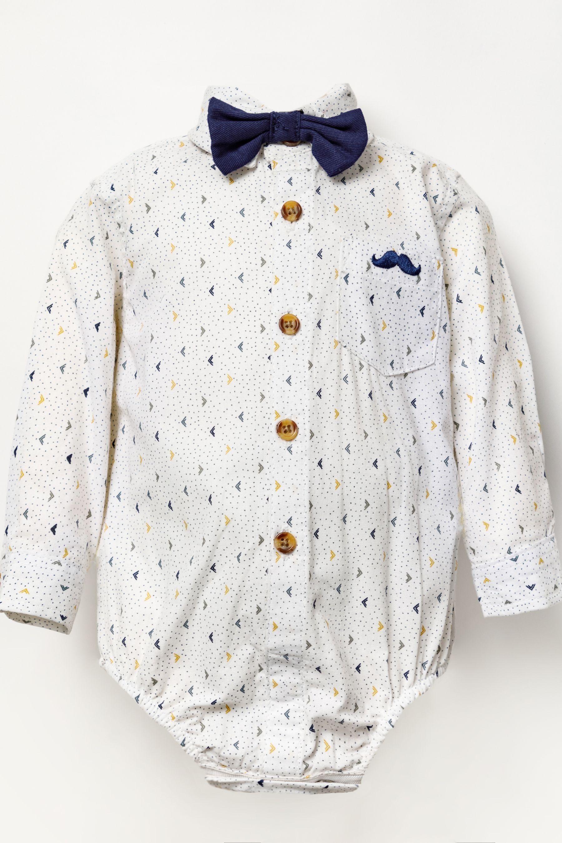Buy Little Gent Brown Shirt Bodysuit, Bowtie, Trouser And Braces 3
