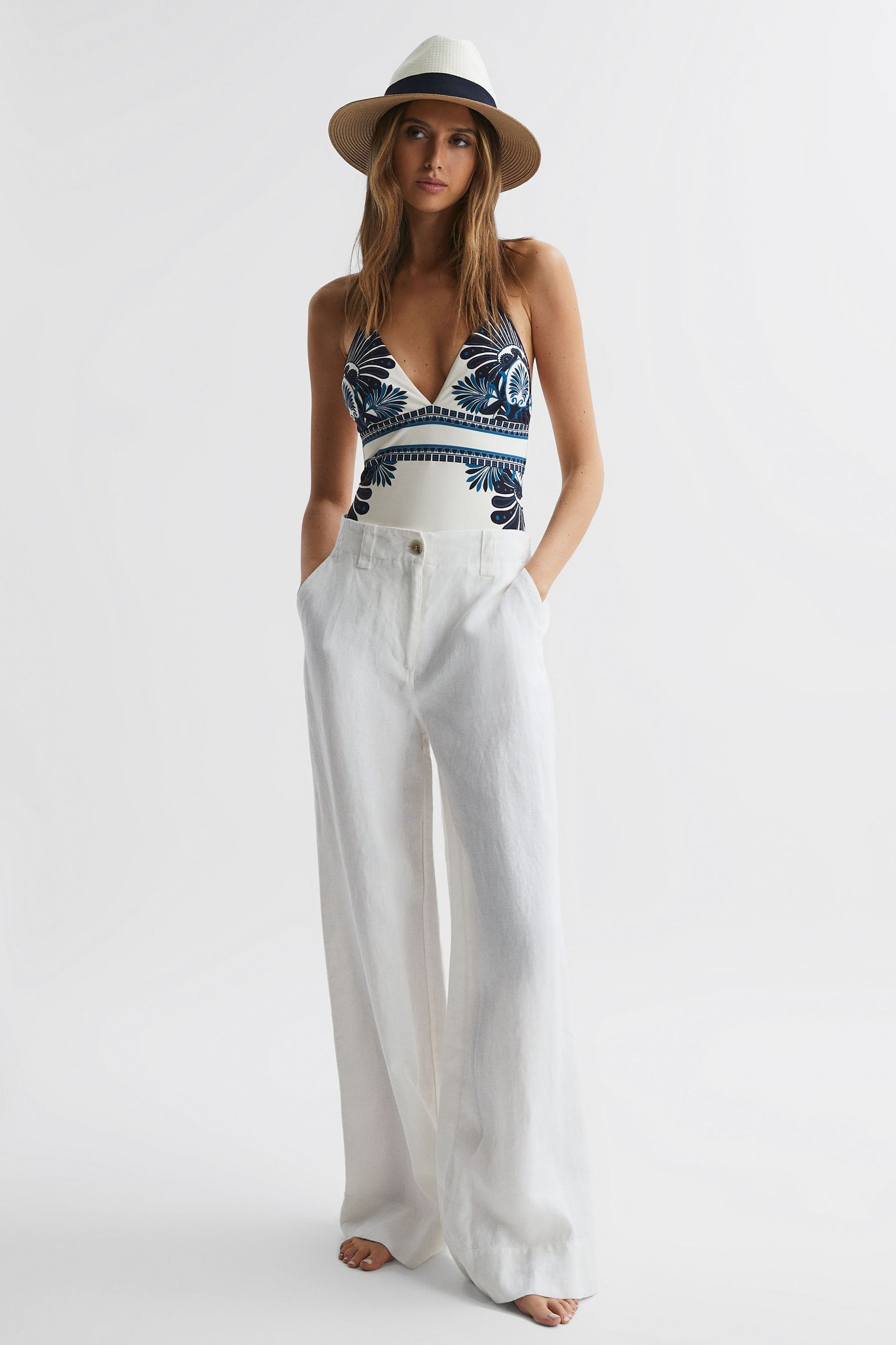 Buy Reiss Monica Printed Halter Neck Swimsuit from Next Portugal