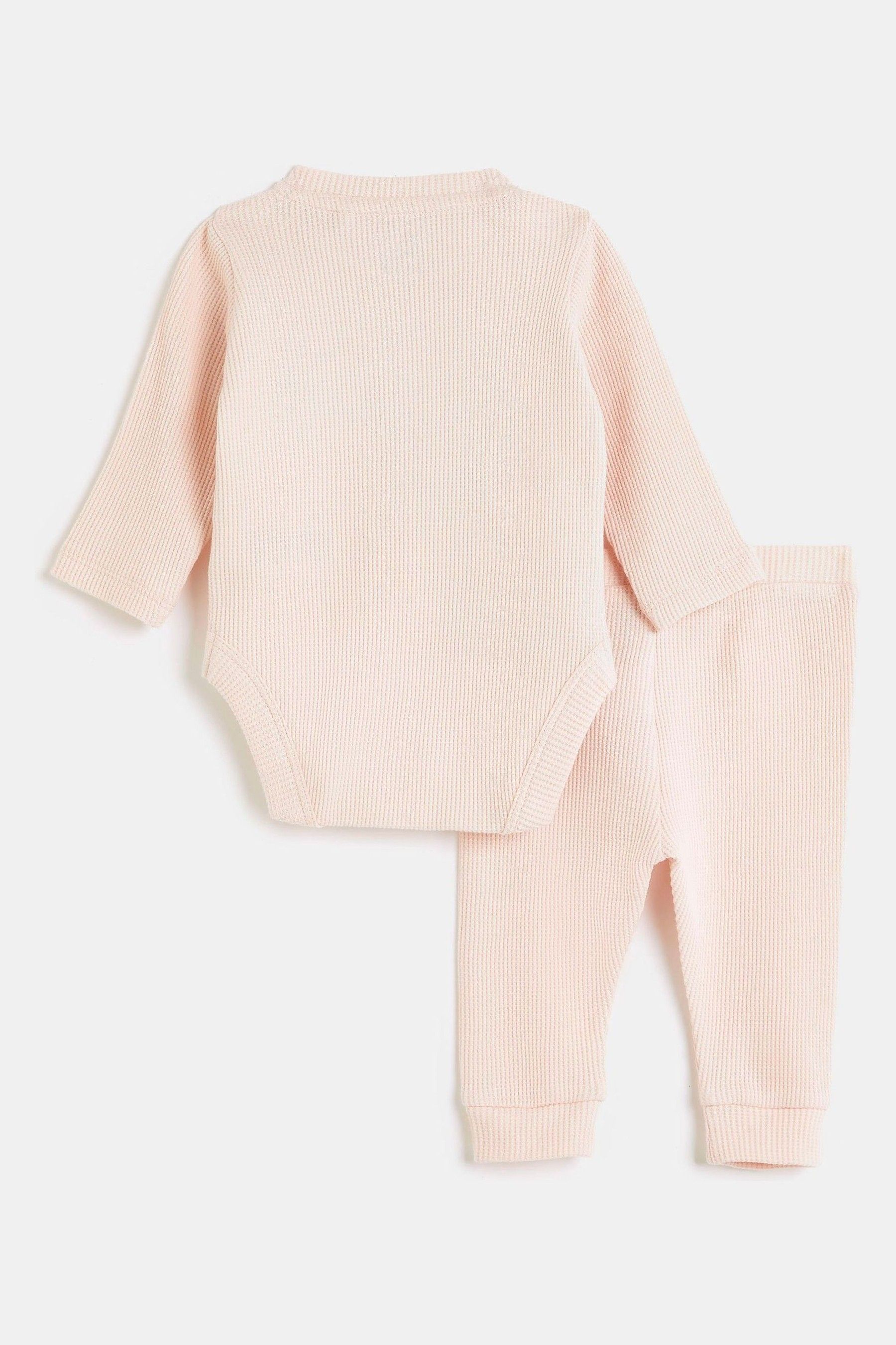 Buy River Island Pink Baby Girls Mama's Mini Waffle Set from the Next