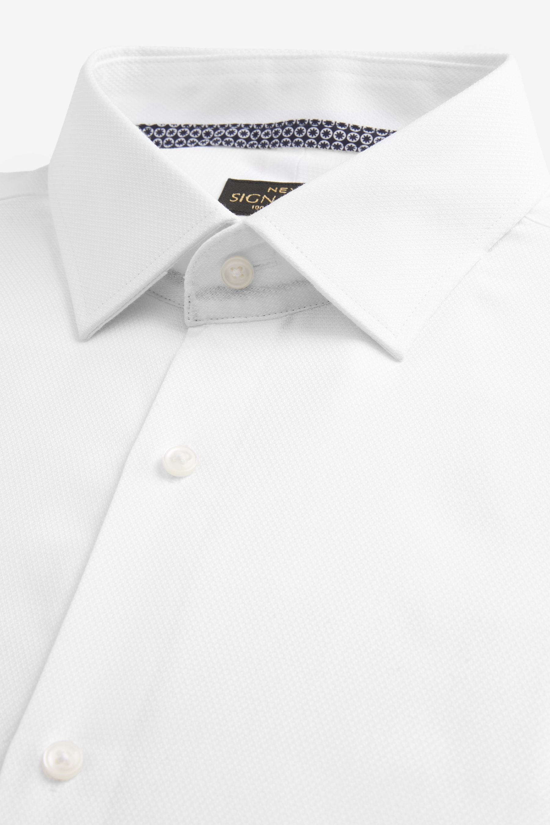 Buy Signature Textured Double Cuff Shirt With Trim Detail from Next Ukraine