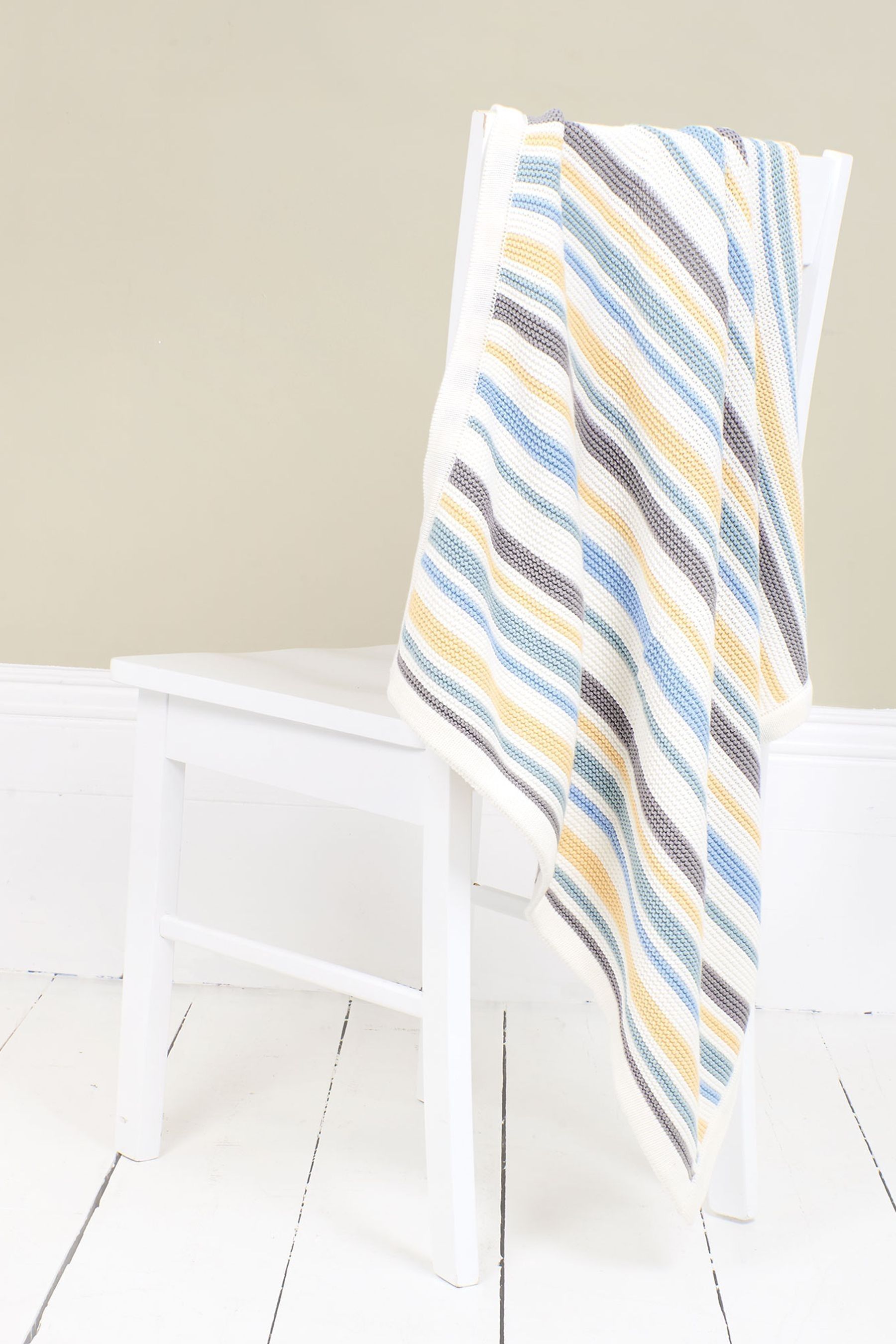 Buy JoJo Maman Bébé Chunky Knit Pastel Striped Blanket from the Next UK