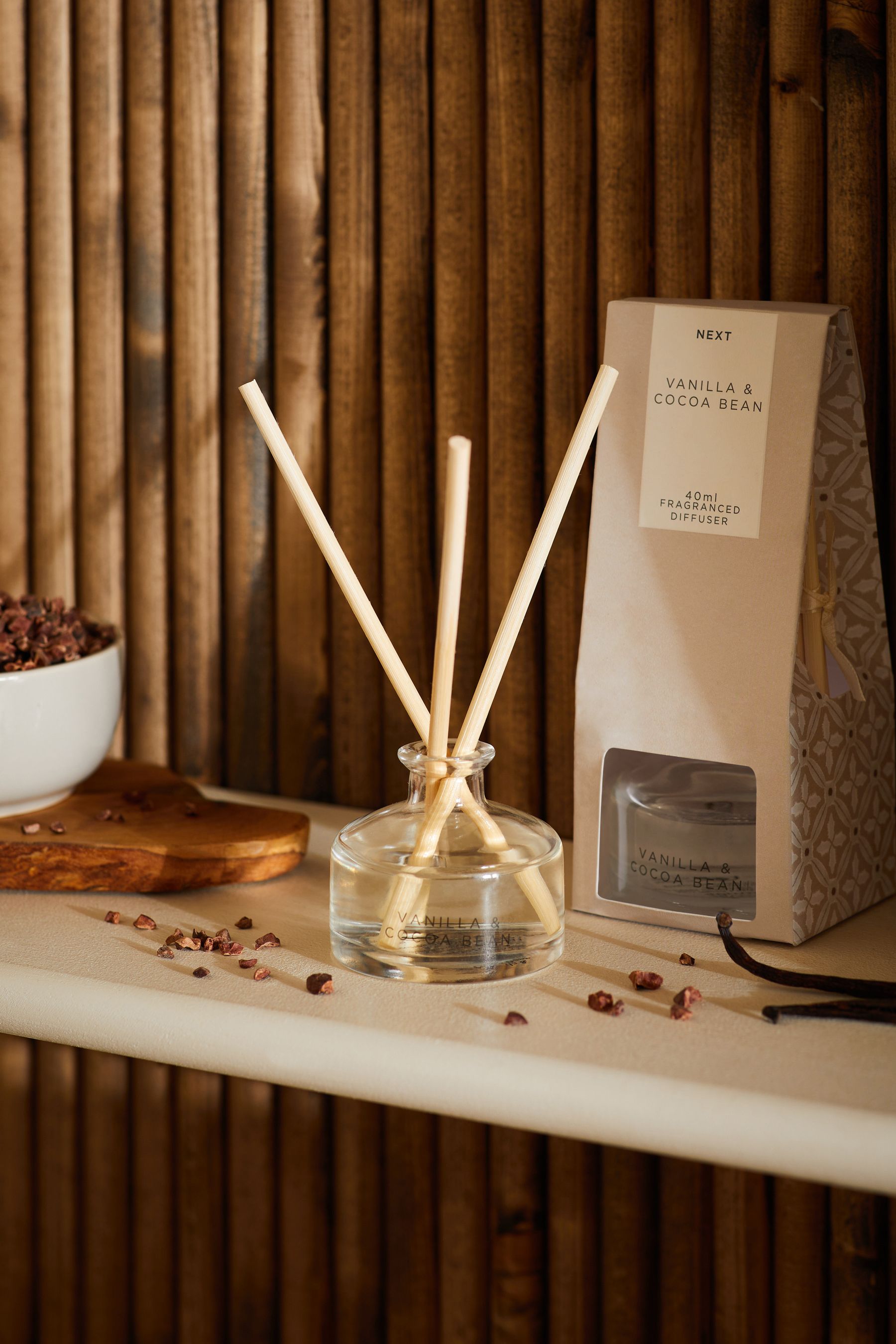 Buy Vanilla & Cocoa Bean 40ml Fragranced Reed Diffuser from the Next UK