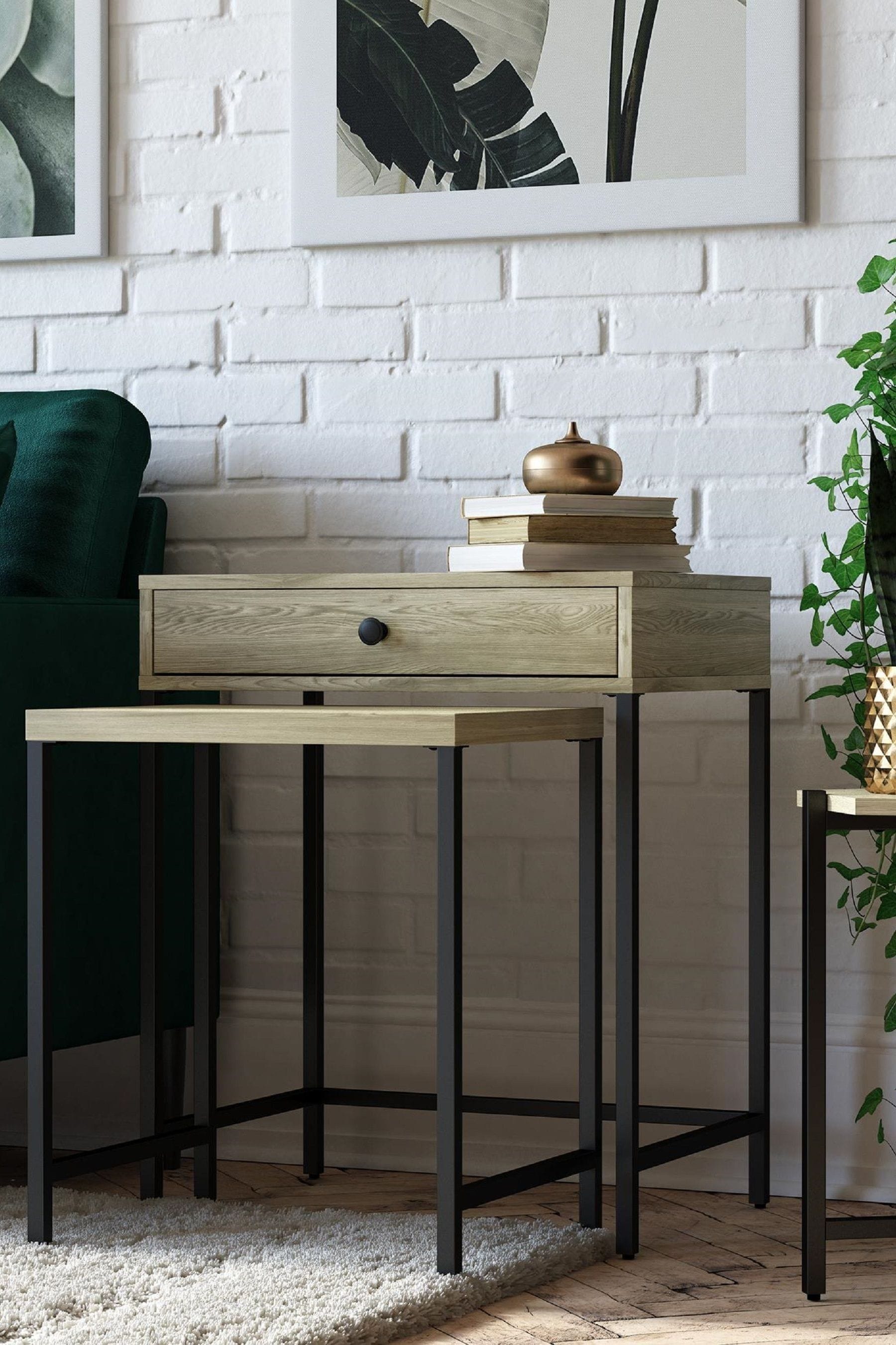 Buy Dorel Home Linseed Oak Europe Tamlin Nest of 2 Side Tables from the