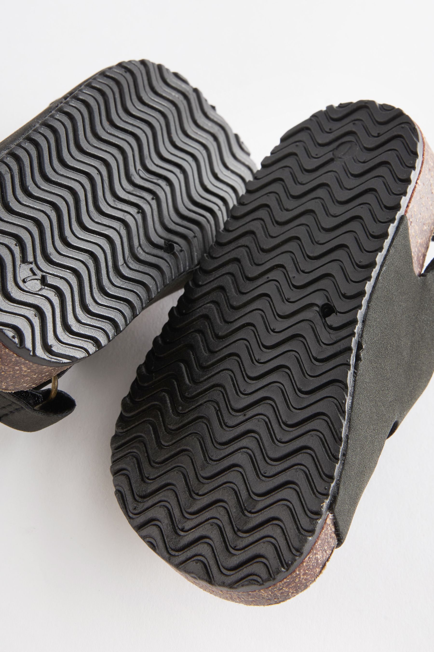Buy Black Standard Fit (F) Double Buckle Cushioned Footbed Sandals from