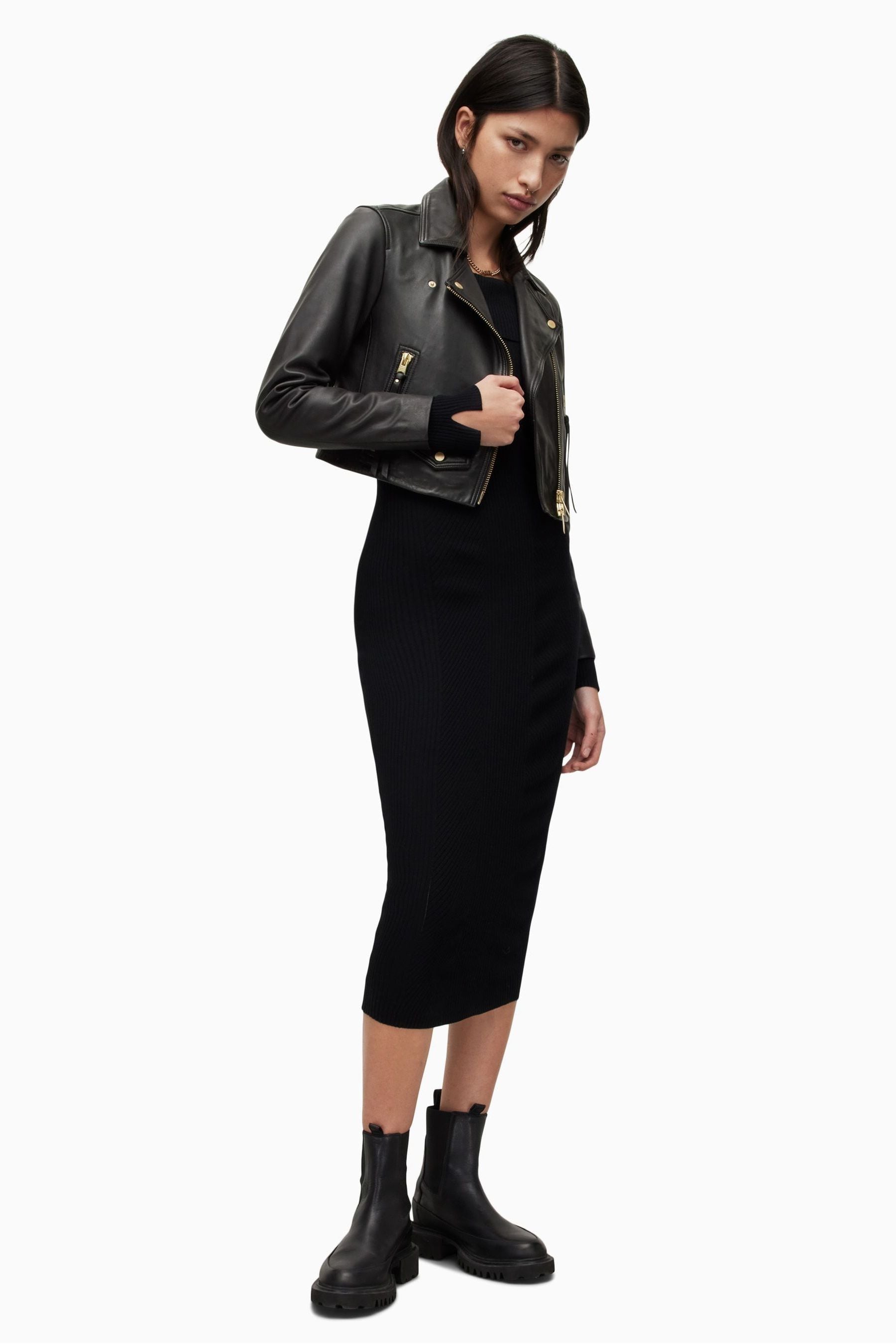 Buy AllSaints Elora Black Biker Jacket from the Next UK online shop