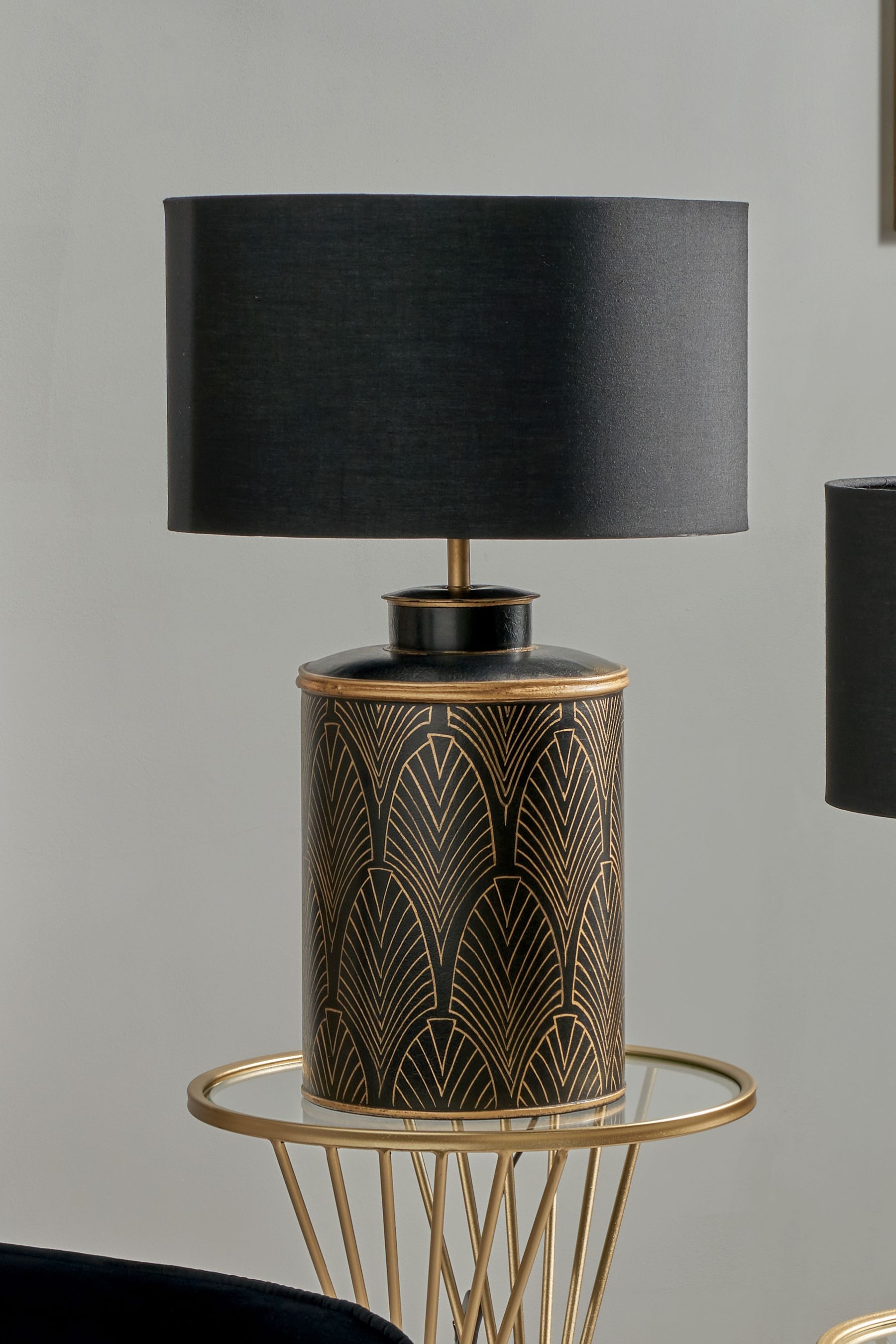 Buy Pacific Black Deco Black Geo Art Deco Table Lamp from the Next UK