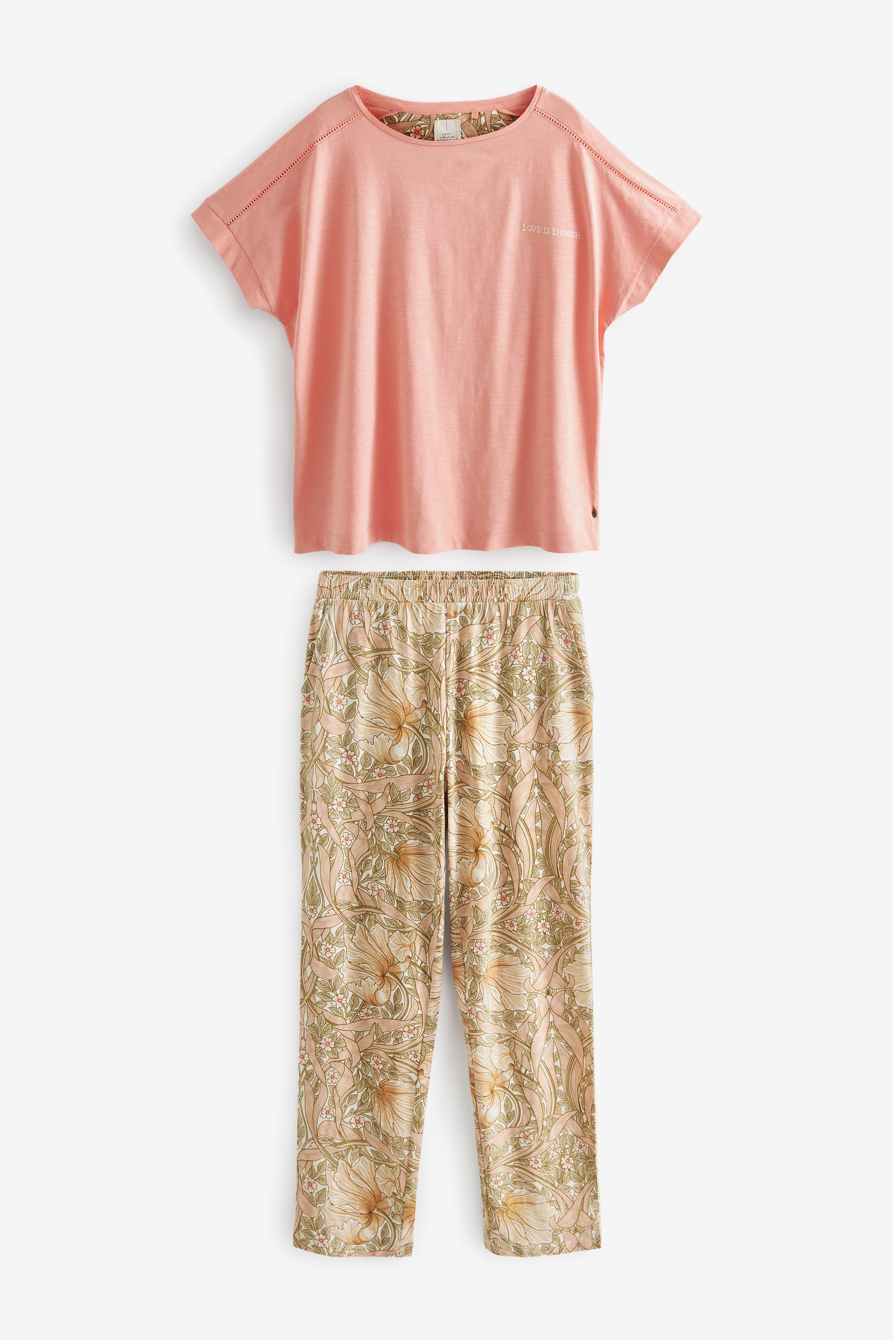 Buy Morris And Co Pink Floral Cotton Short Sleeve Pyjamas From Next Ireland