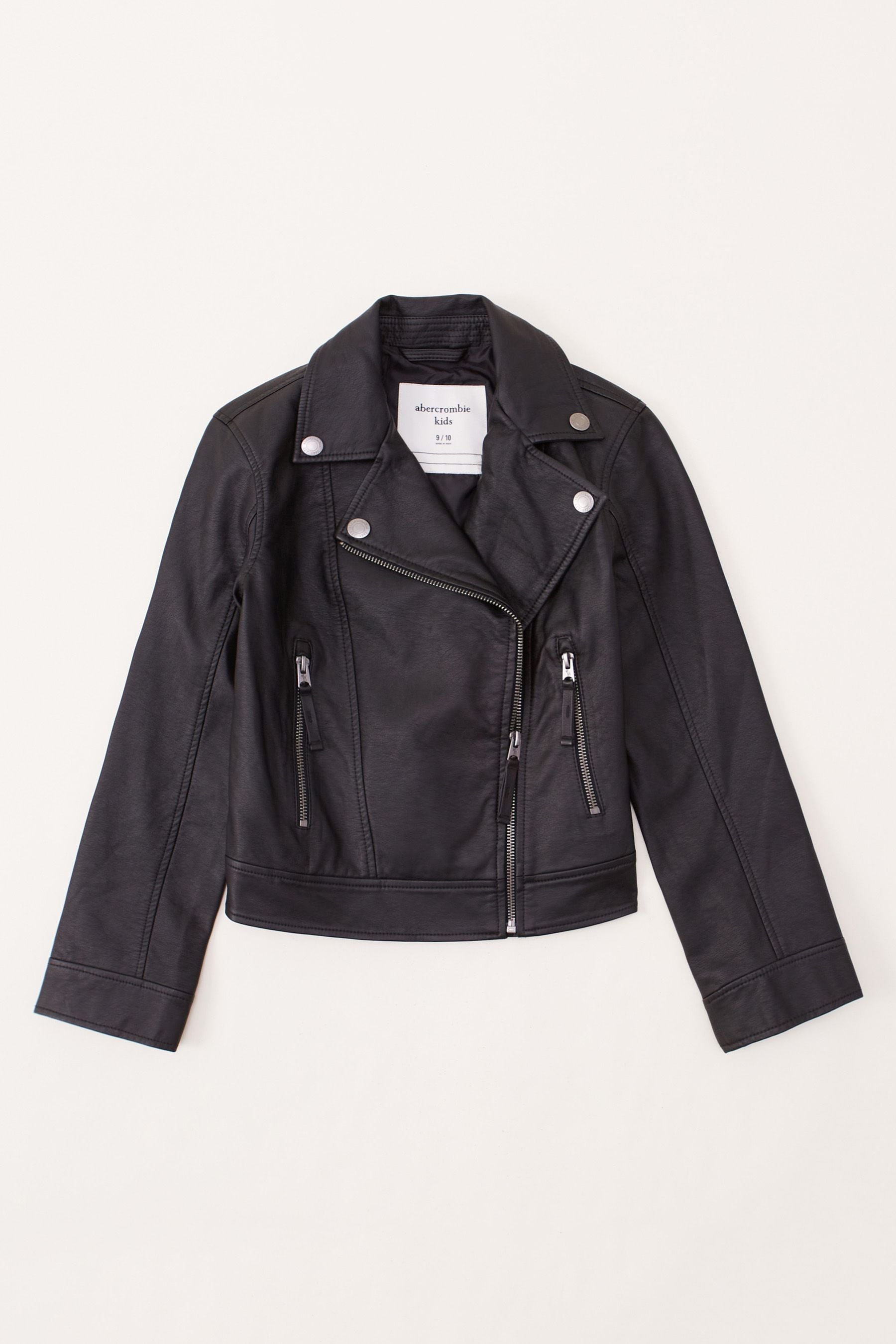 Buy Abercrombie & Fitch Black Vegan Leather Biker Jacket from Next Ireland