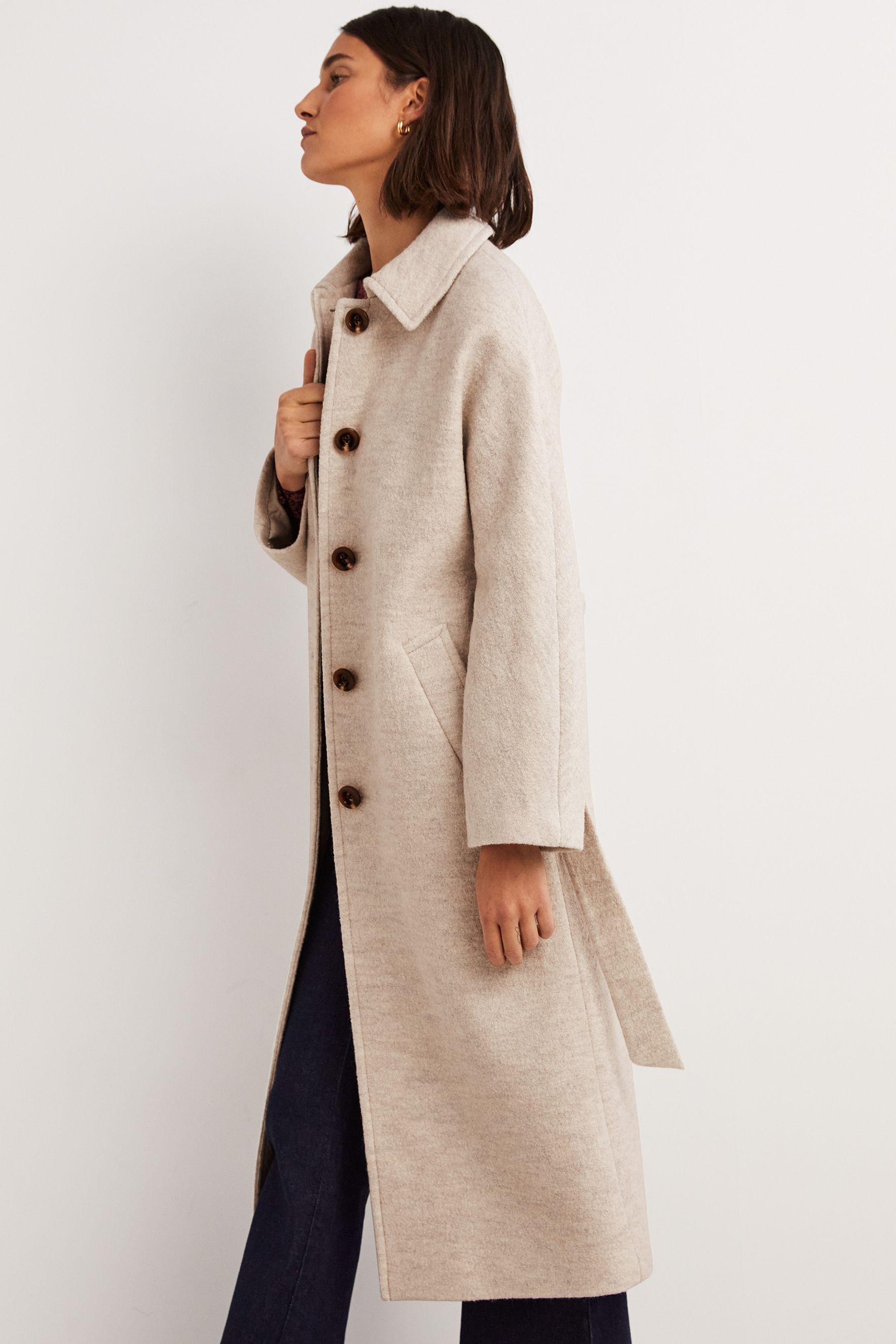 Buy Boden Belted Textured Wool Maxi Coat from Next Ireland