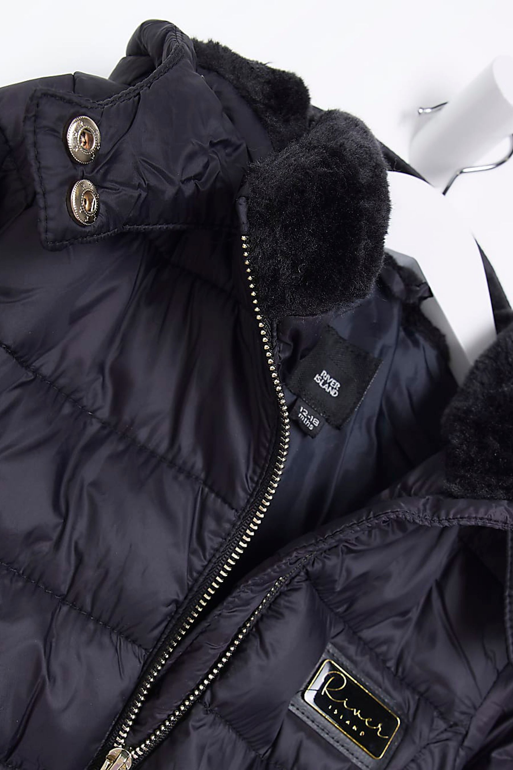 Buy River Island Black Fur Puffer Jacket from the Next UK online shop