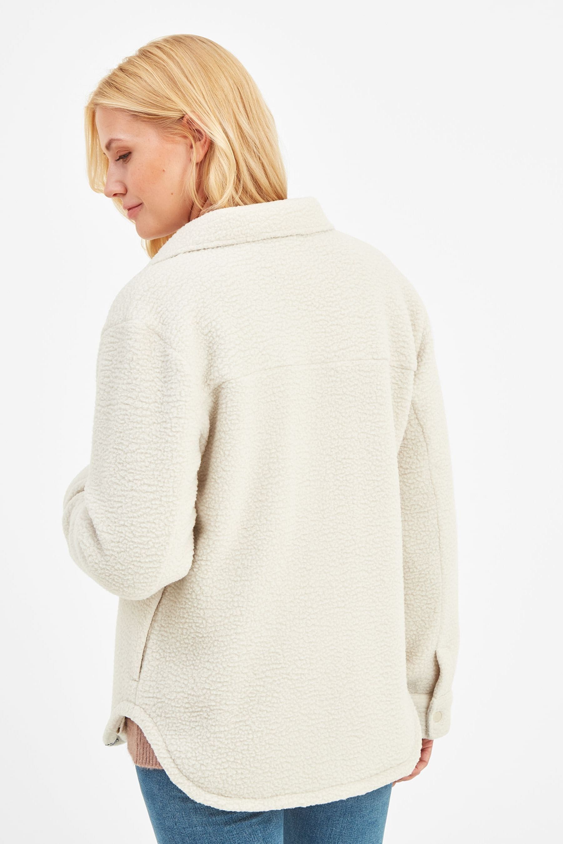 Buy Tog 24 Womens Cream Farnley Fleece Shacket from Next Ireland