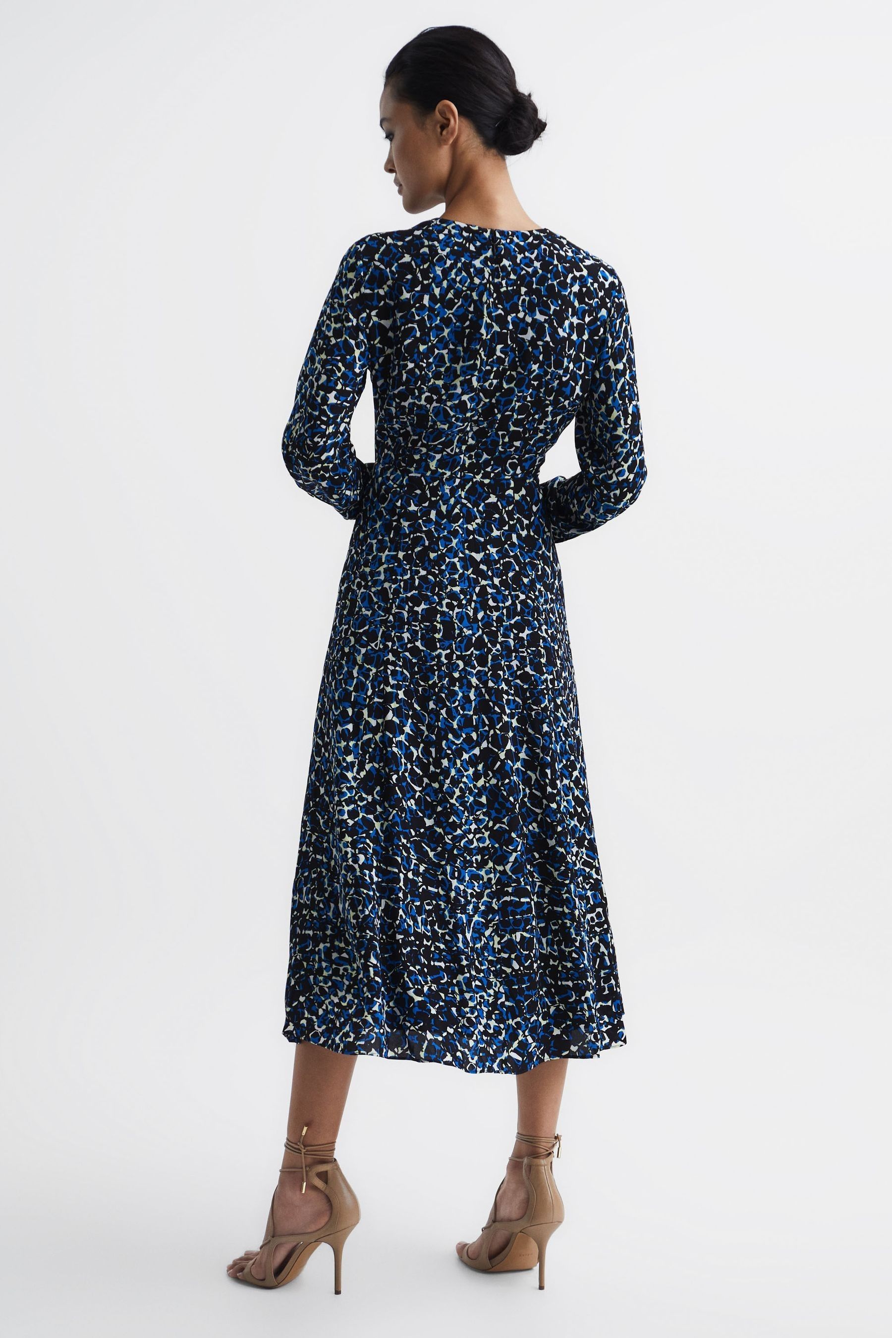 Buy Reiss Greta Long Sleeve Printed Midi Dress from Next Ireland