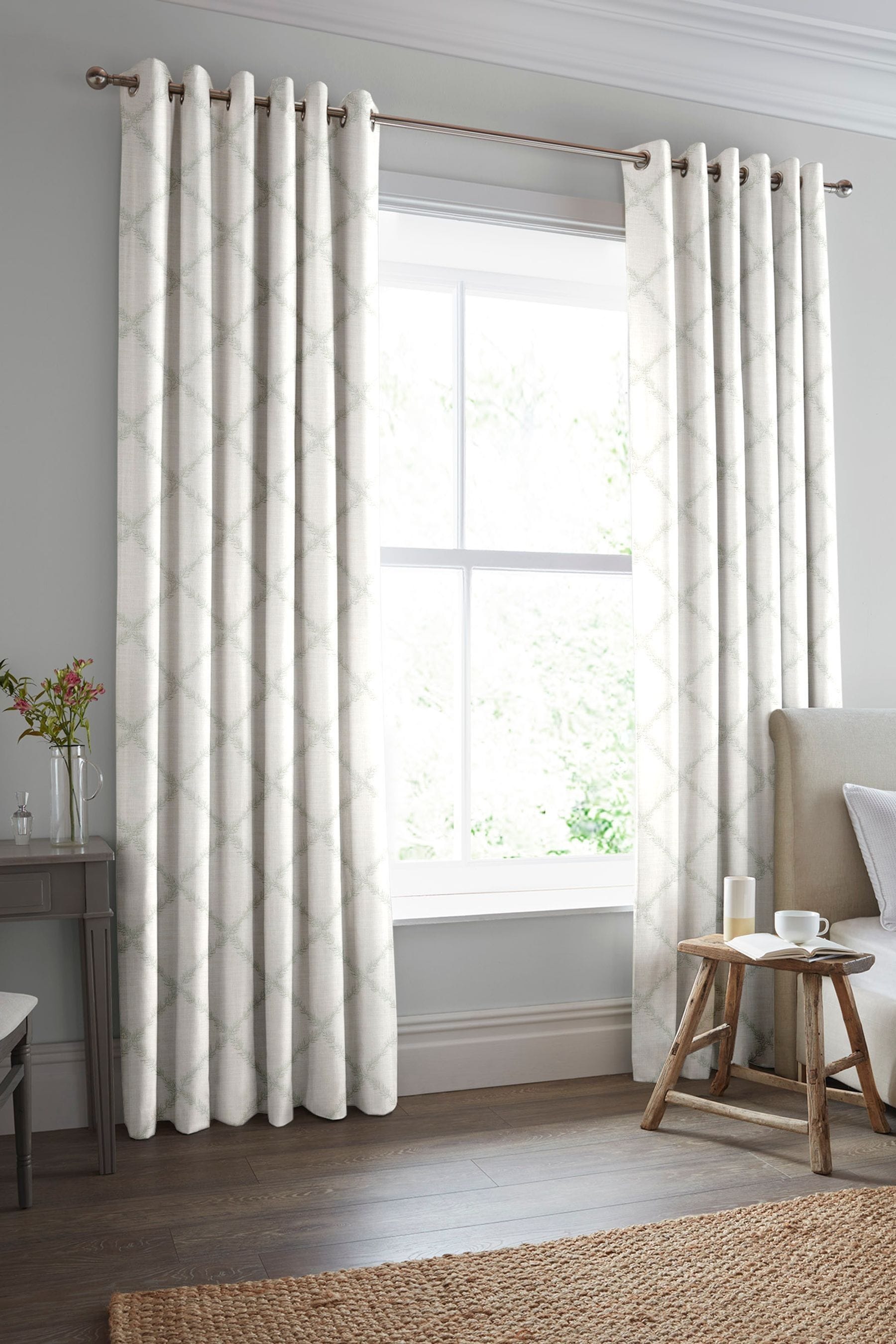 Buy Laura Ashley Sage Pennorth Made To Measure Curtains from the Next