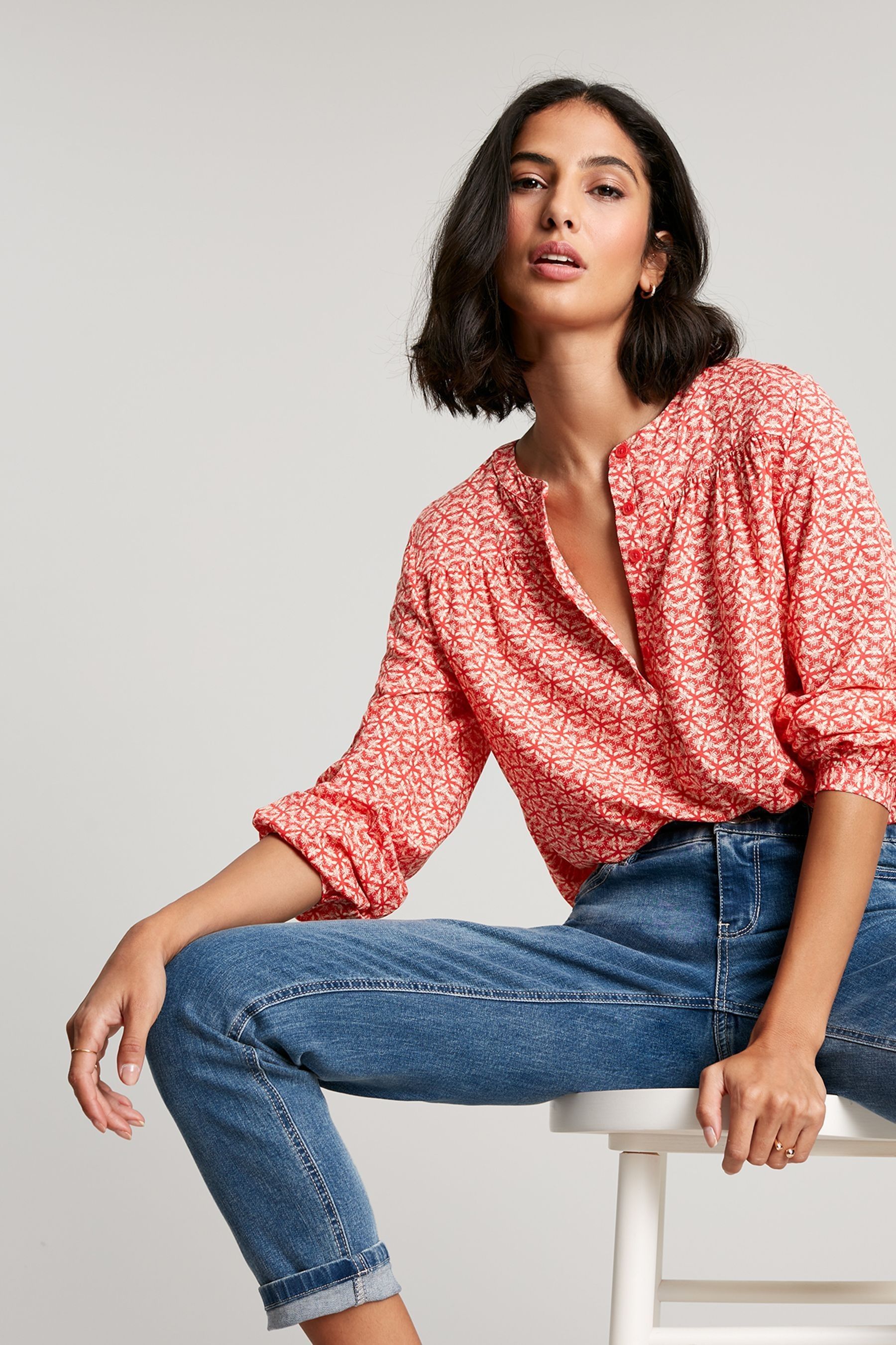 Buy Joules Red Pop Over Top from Next Ireland