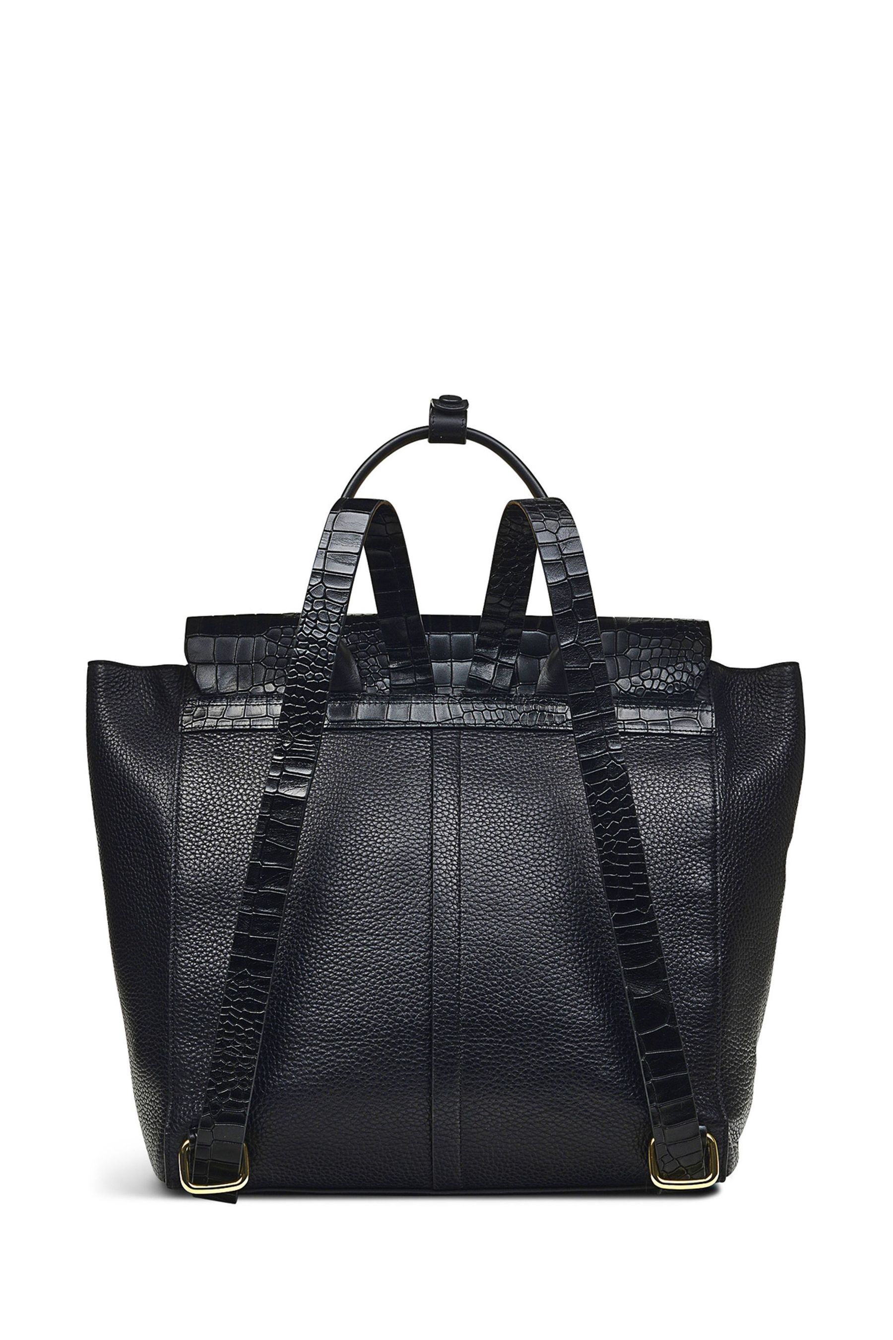 Buy Radley London Medium Mayfair Lane Faux Croc Effect Flapover Black