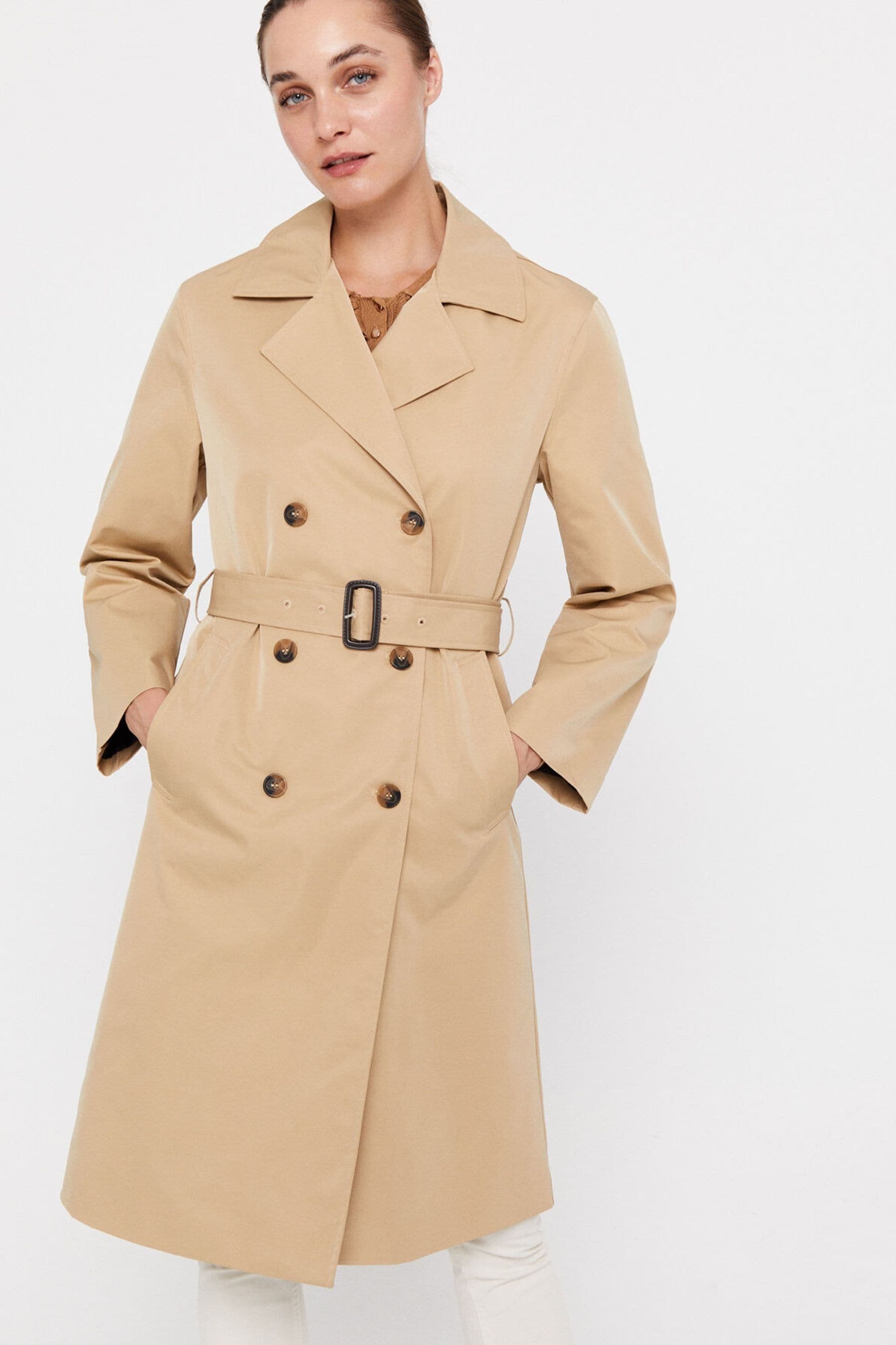 Buy Cortefiel Natural Long Trench Coat from Next Ireland
